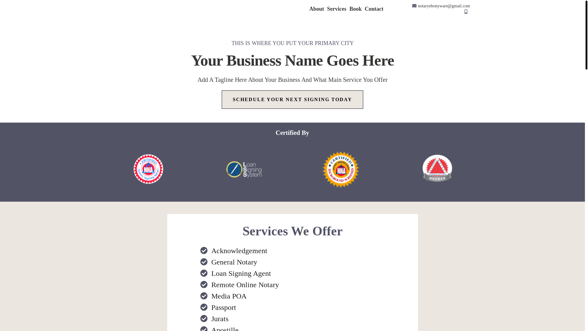 website screenshot of https://ebonywarenotary.com/