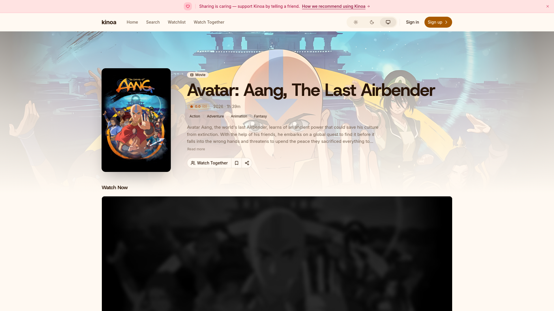 website screenshot of https://kinoa.to/movie/980431