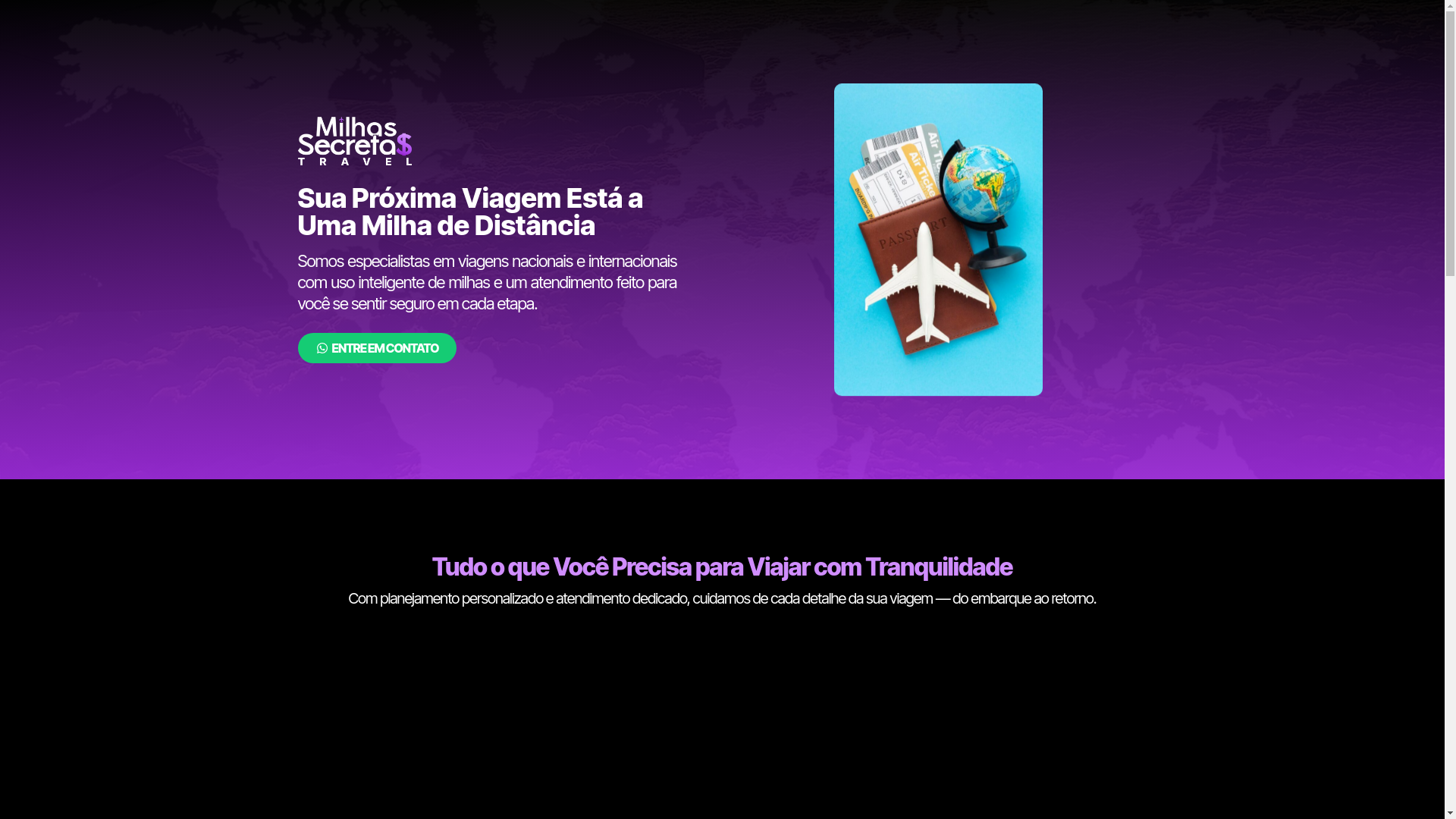 website screenshot of https://milhassecretastravel.com.br/