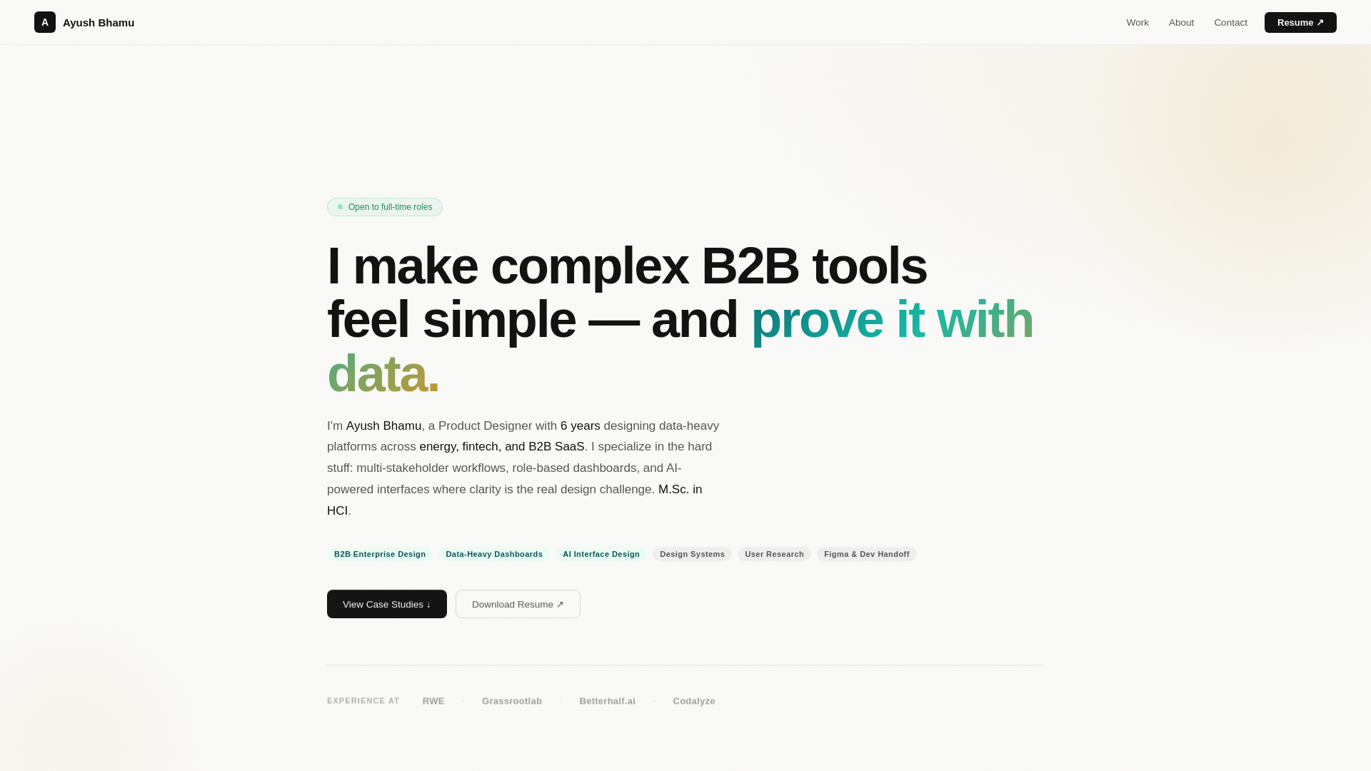 website screenshot of https://ayushbhamu.com/