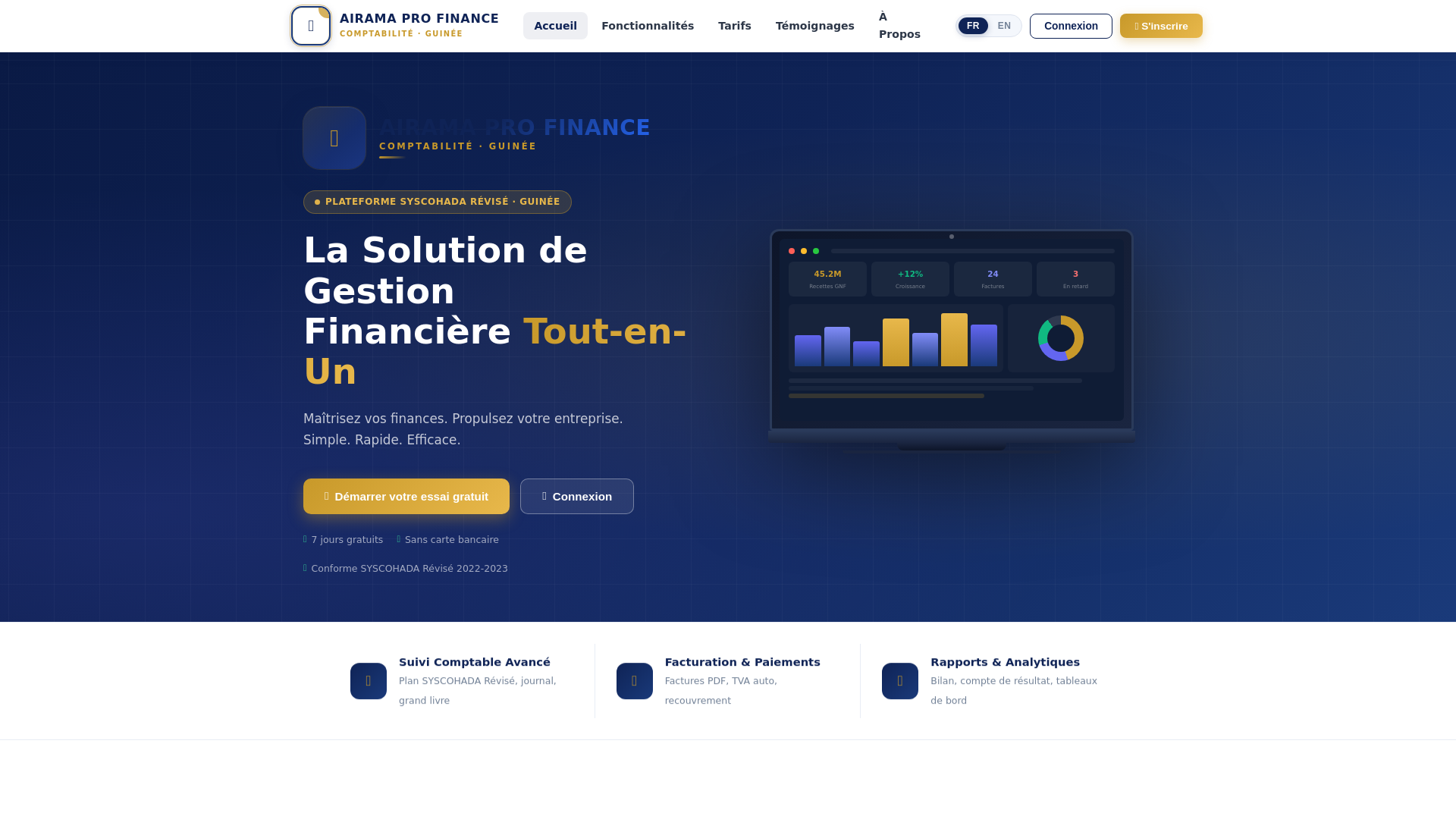 website screenshot of https://airamapro-finance.com/