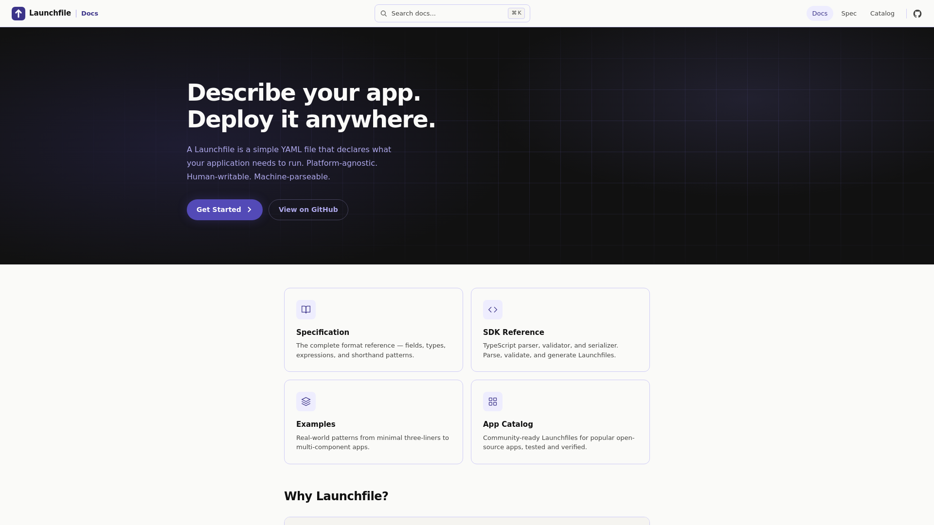 website screenshot of https://launchfile-dev.pages.dev/