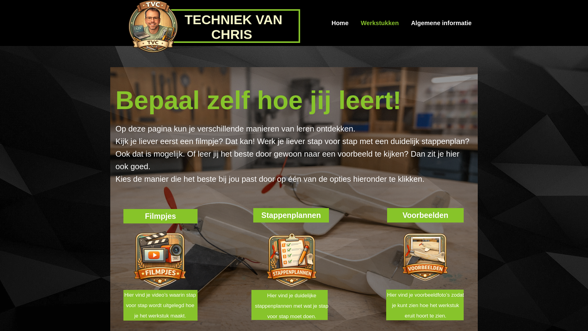 website screenshot of https://techniekvanchris.nl