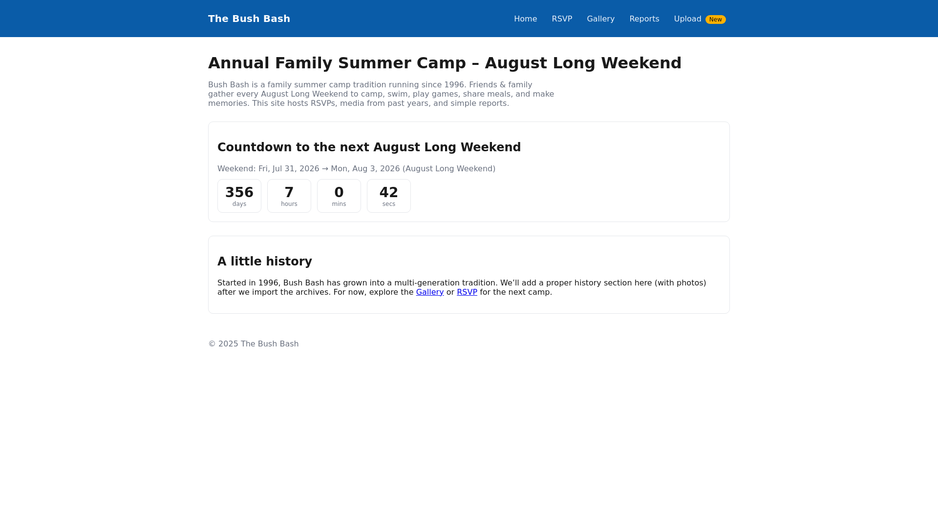 website screenshot of https://bushbash.ca/