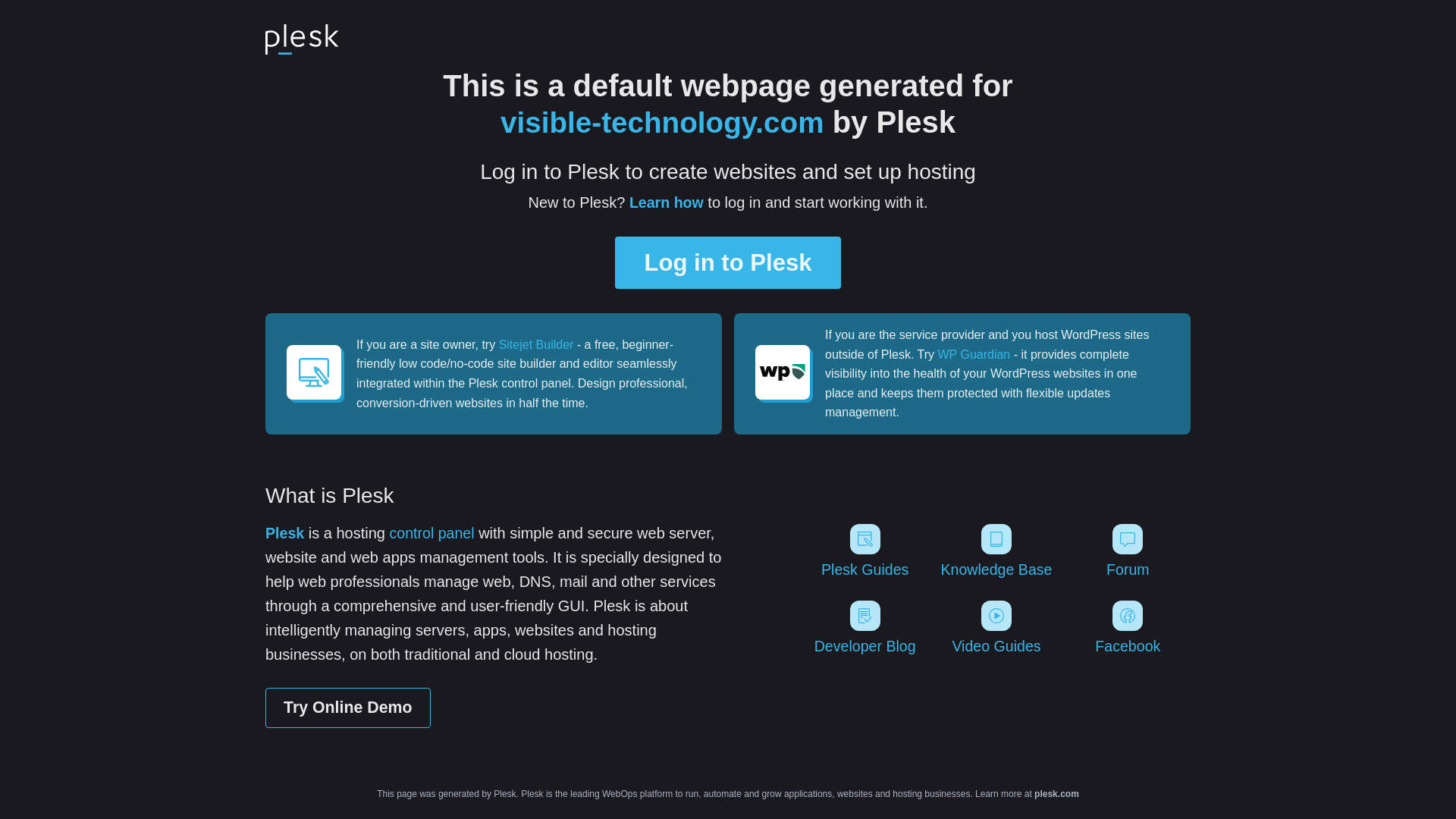 website screenshot of https://visible-technology.com/