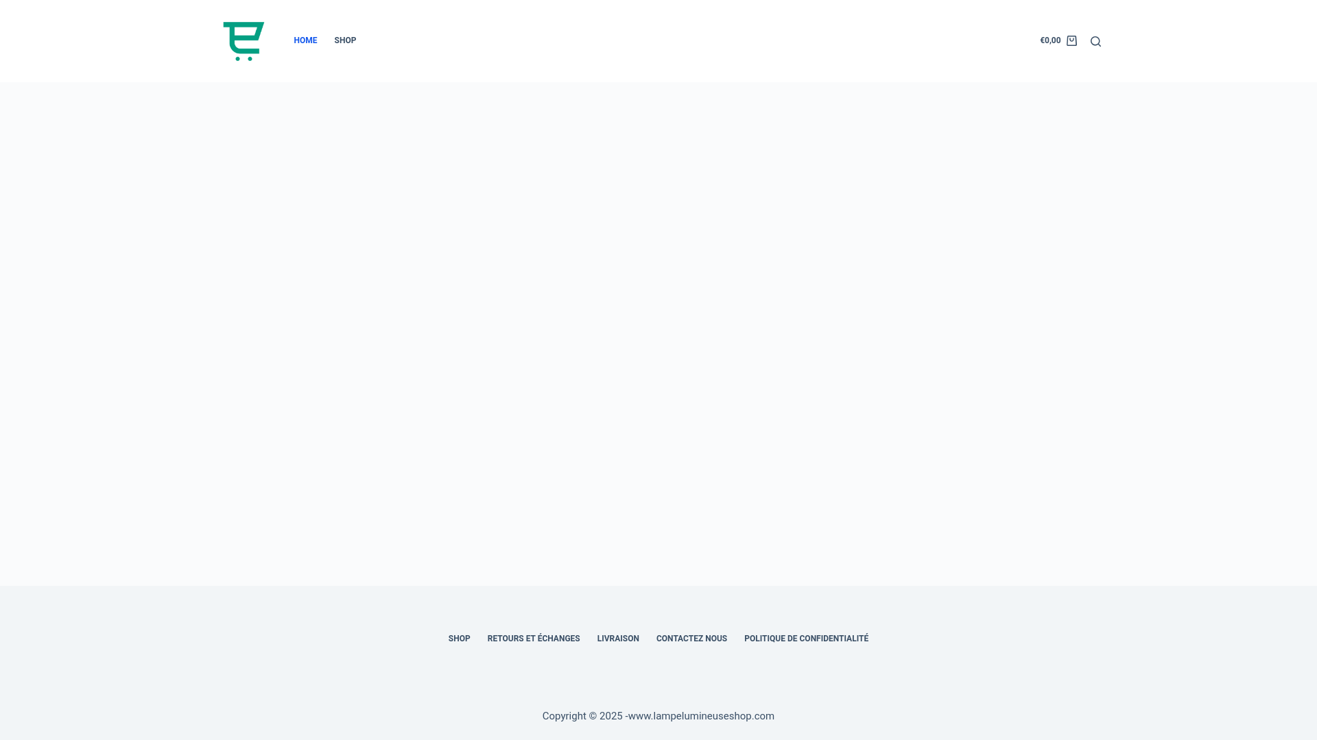 website screenshot of https://lampelumineuseshop.com/