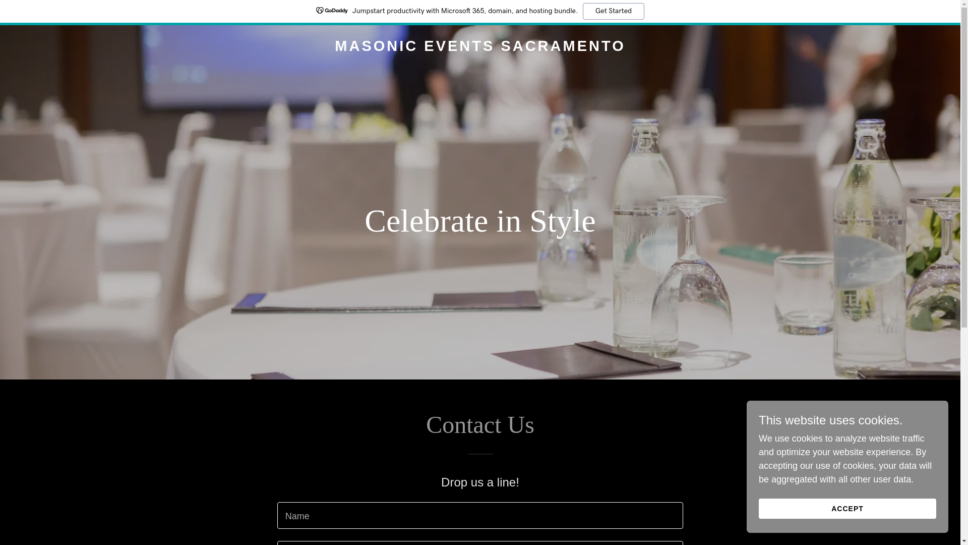 website screenshot of https://masoniceventssacramento.com/