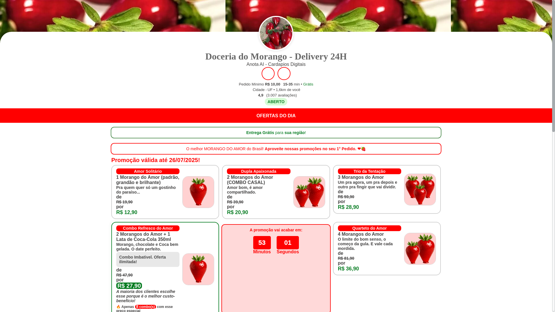 website screenshot of https://morangodoamorentrega.shop/