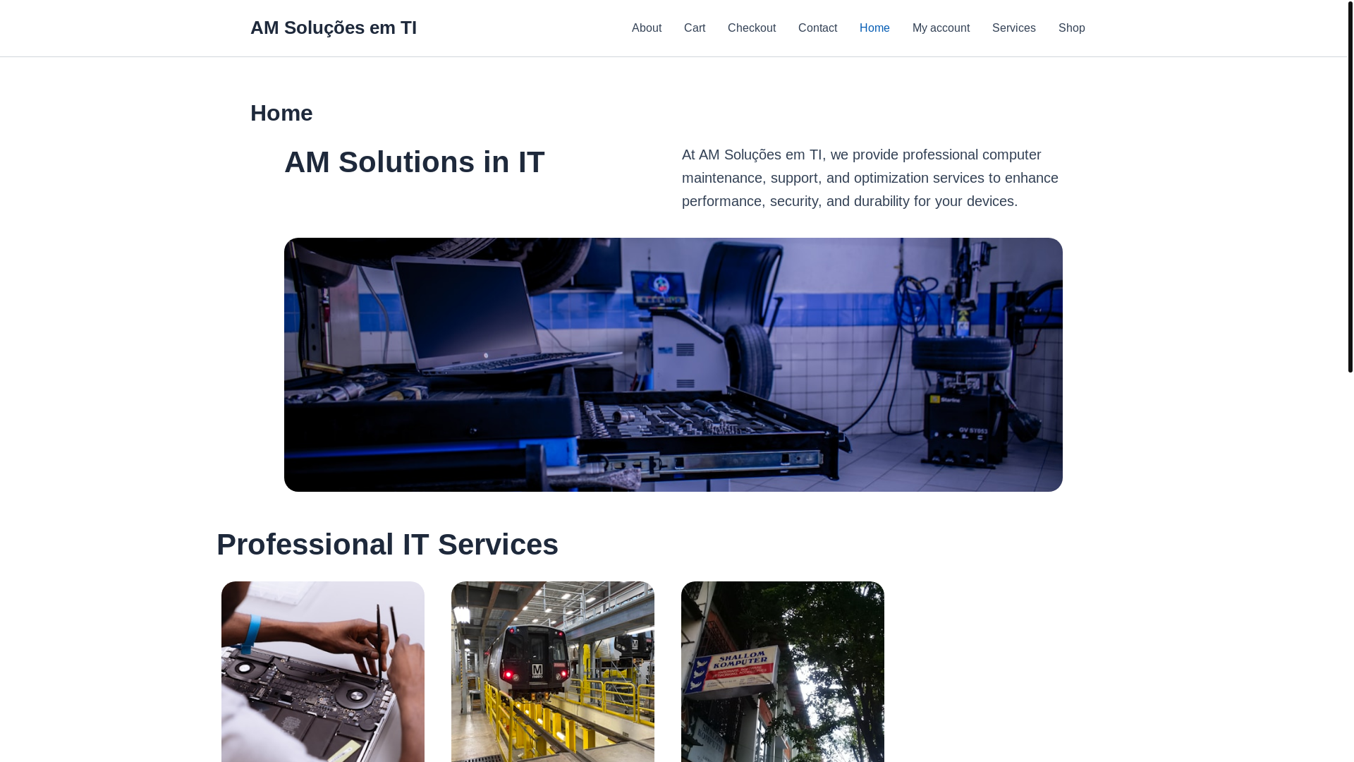 website screenshot of https://amsolucoesemti.com.br/