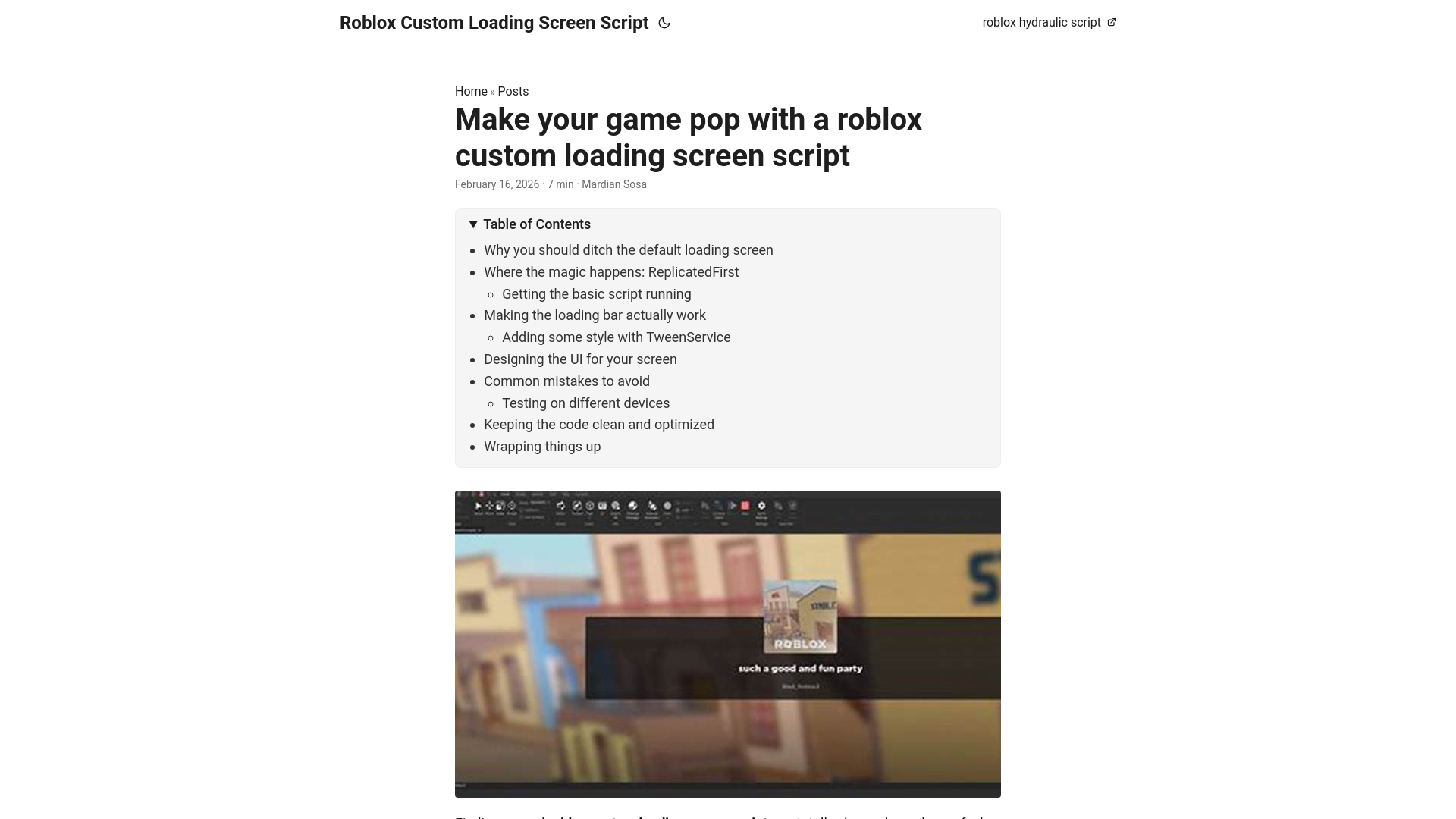 website screenshot of https://roblox-custom-loading-screen-script.pages.dev/