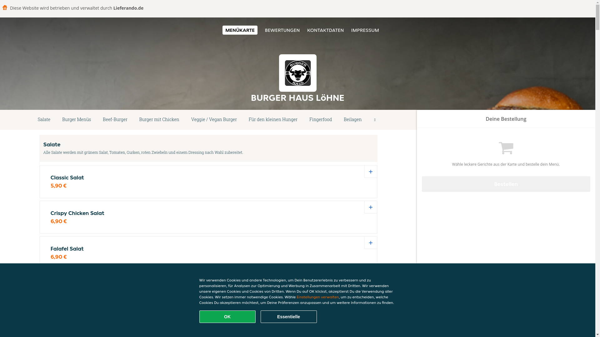 website screenshot of https://burgerhauslohne-lohne.de/