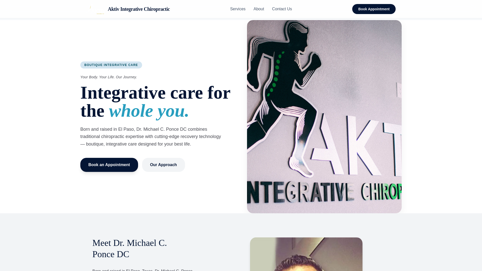 website screenshot of https://aktiv-chiropractic.pages.dev/