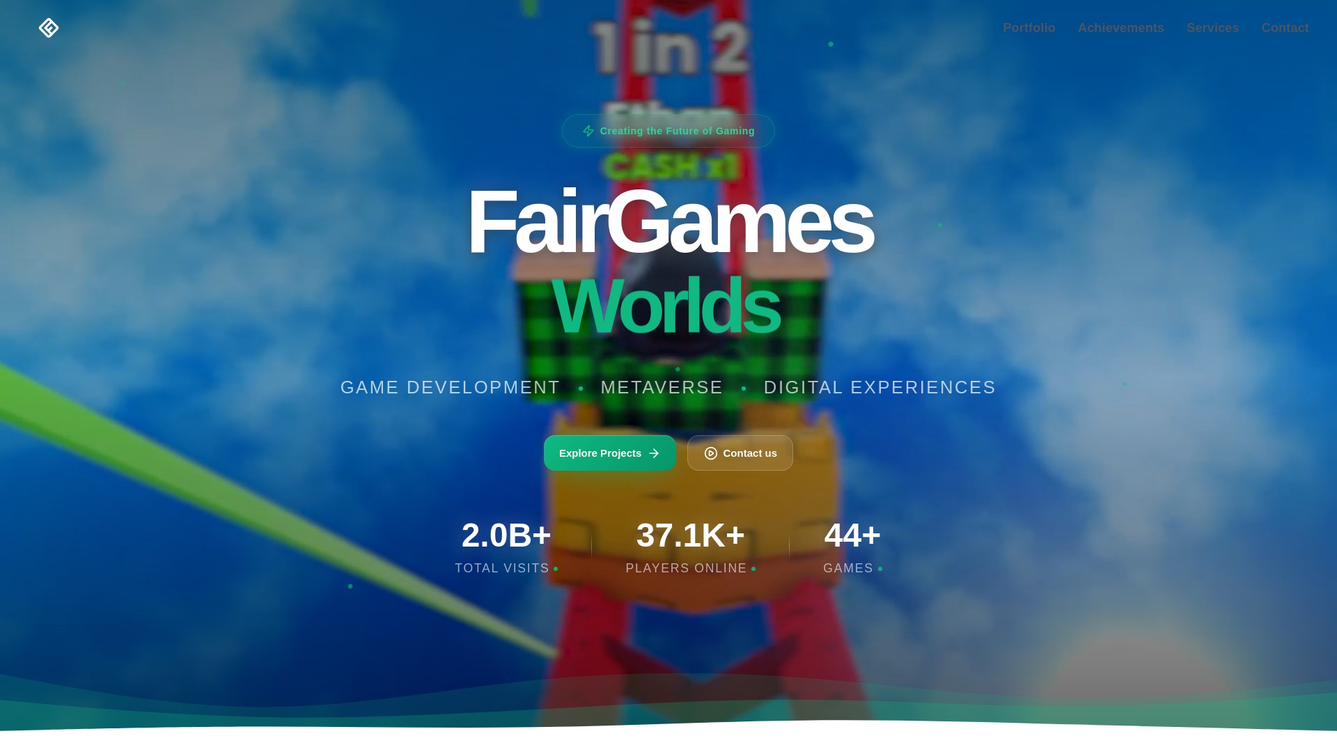 website screenshot of https://fairgames.gg/