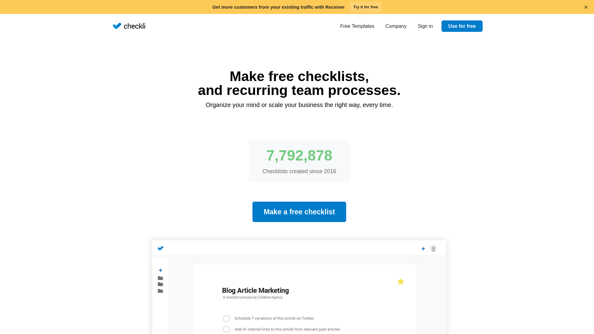 website screenshot of https://www.checkli.com