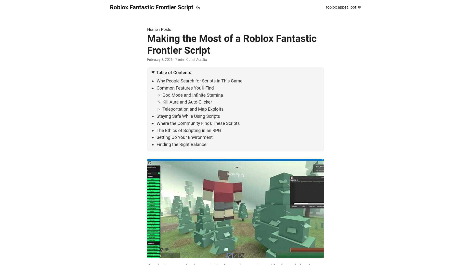 website screenshot of https://roblox-fantastic-frontier-script.pages.dev/