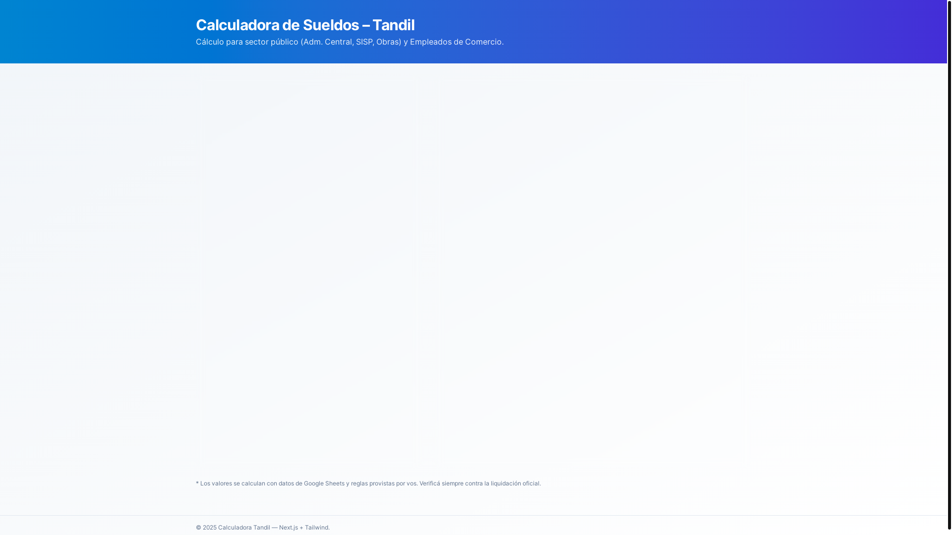 website screenshot of https://calculadora-tandil.pages.dev/