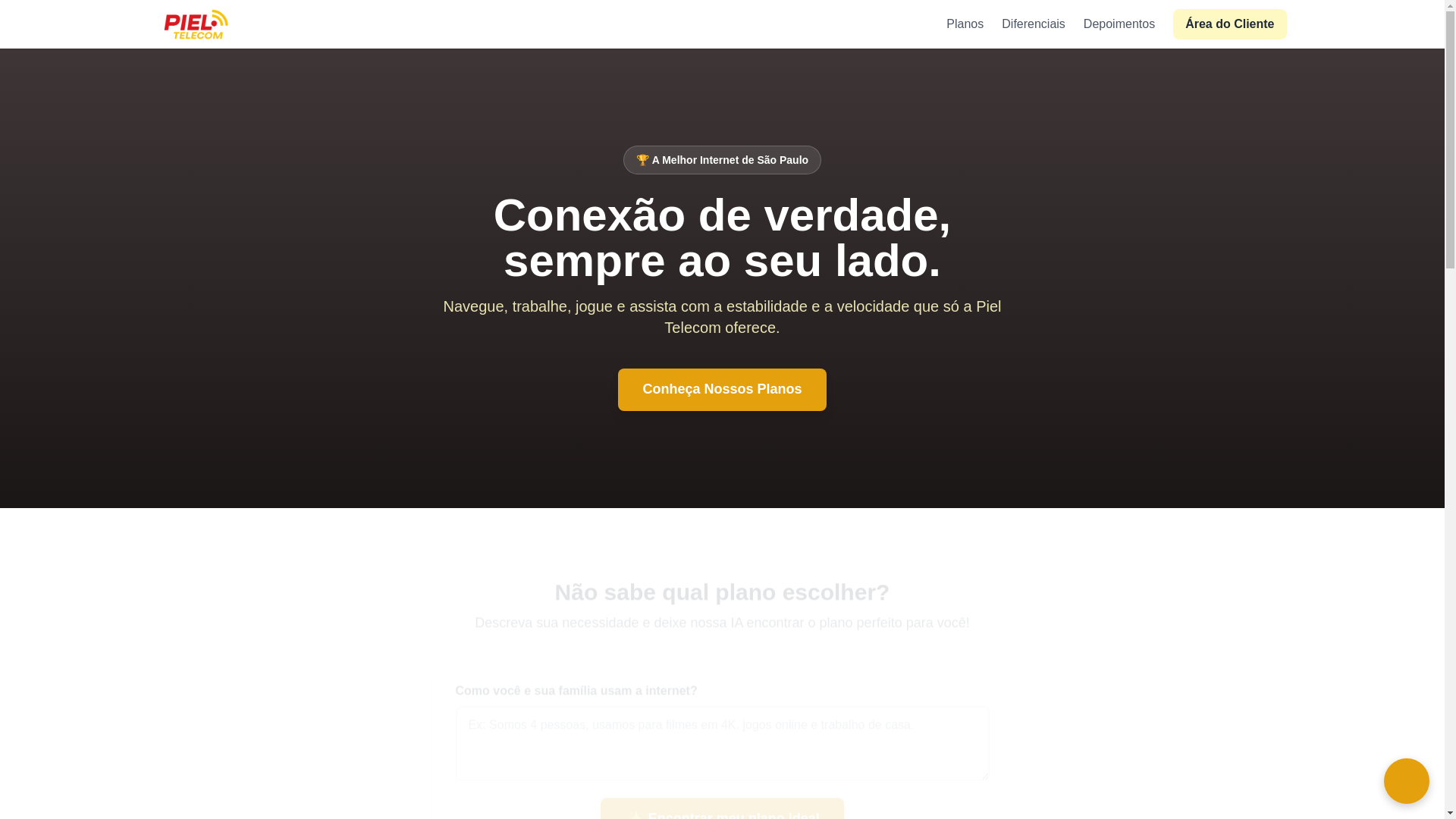 website screenshot of https://pieltelecom.com.br/