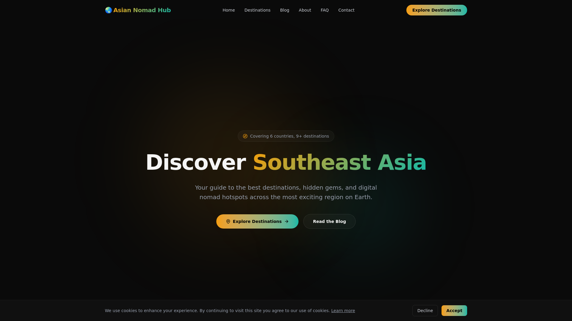 website screenshot of https://asiannomadhub.com/