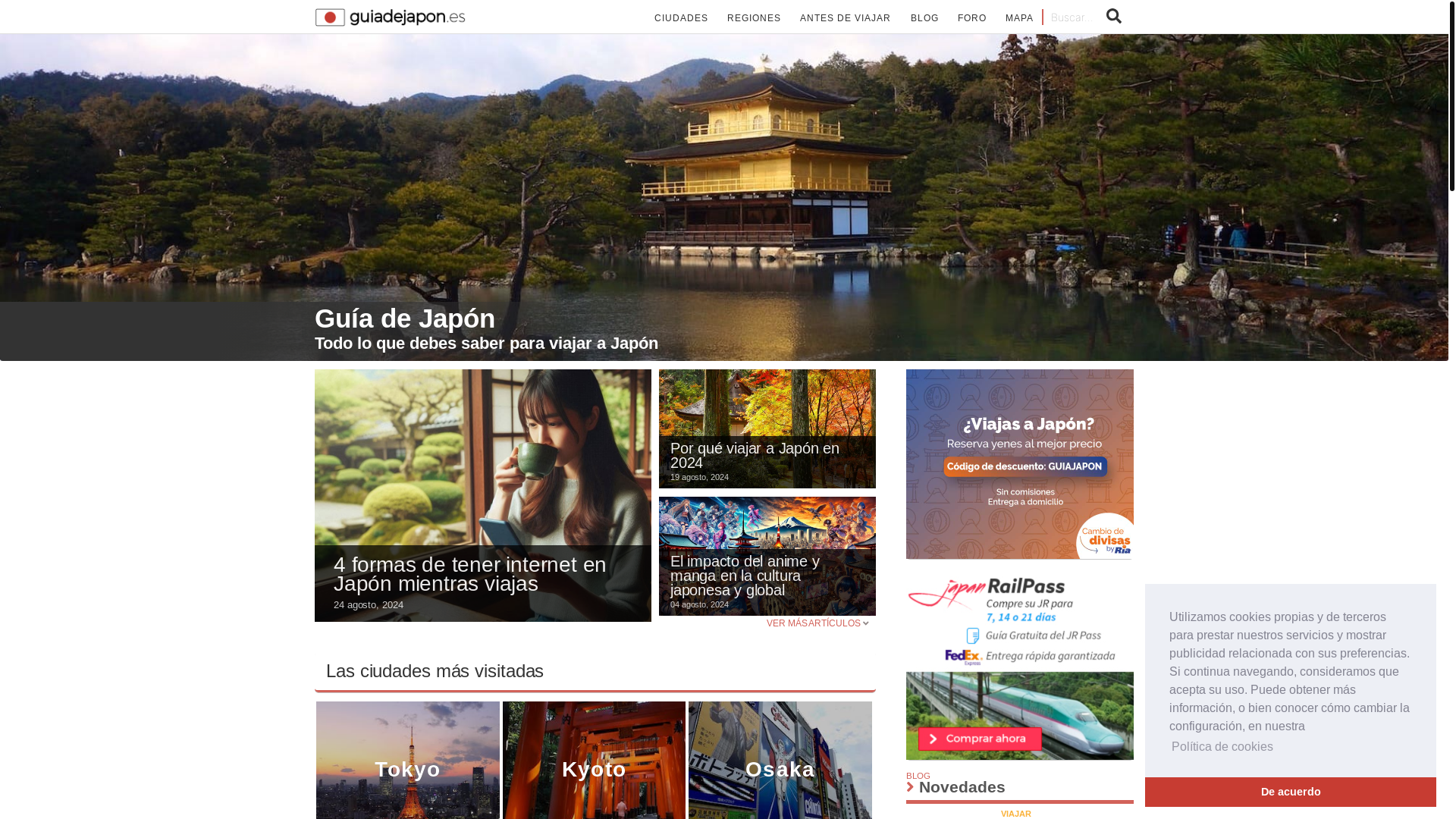 website screenshot of https://guiadejapon-es.com/