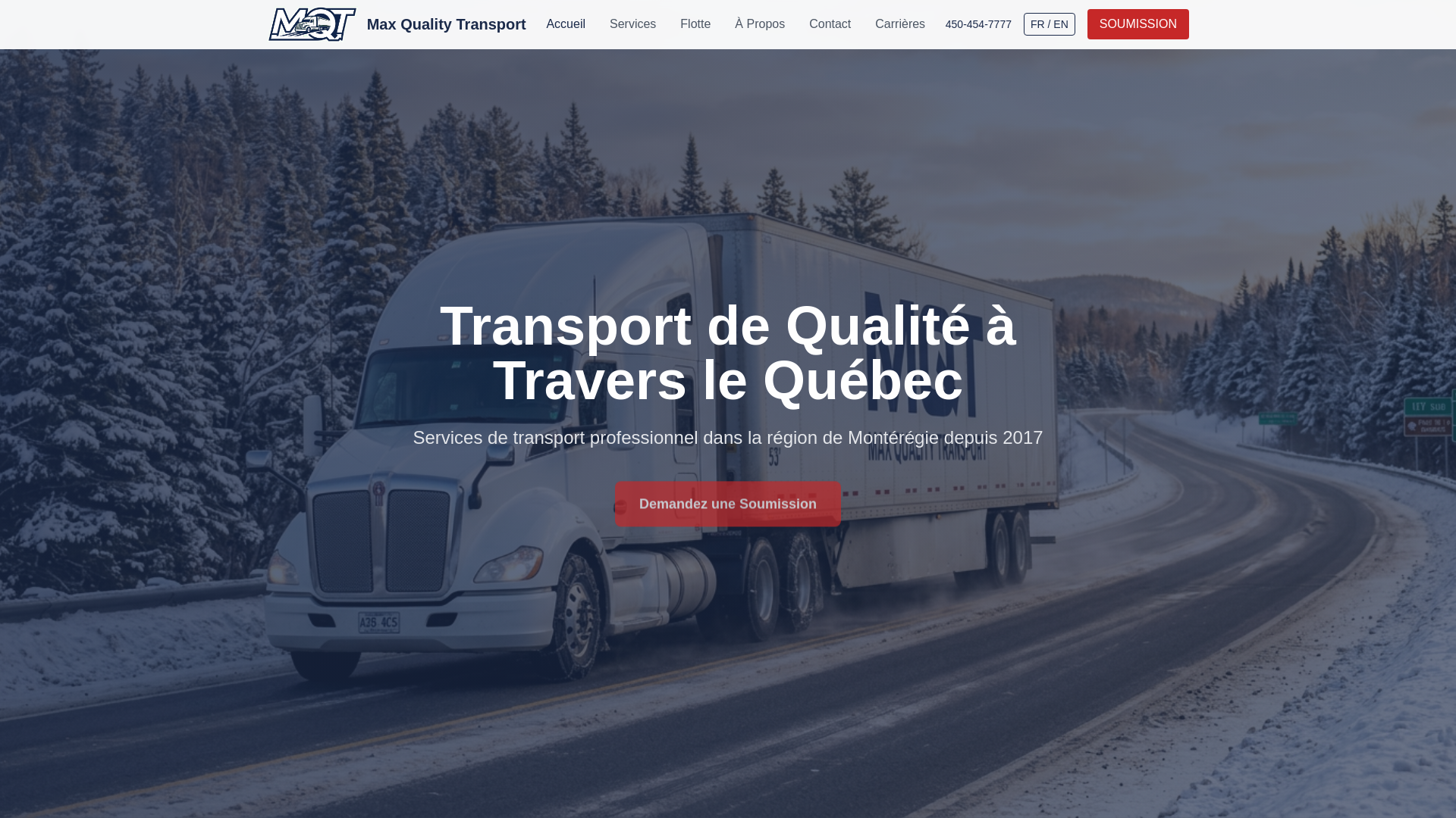 website screenshot of https://transportmaxquality.ca/