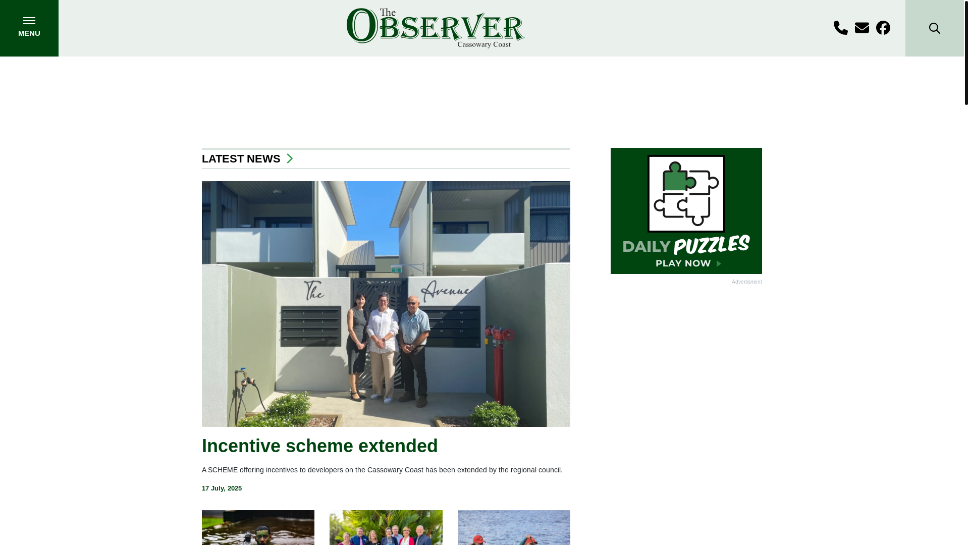 website screenshot of https://observernews.com.au/