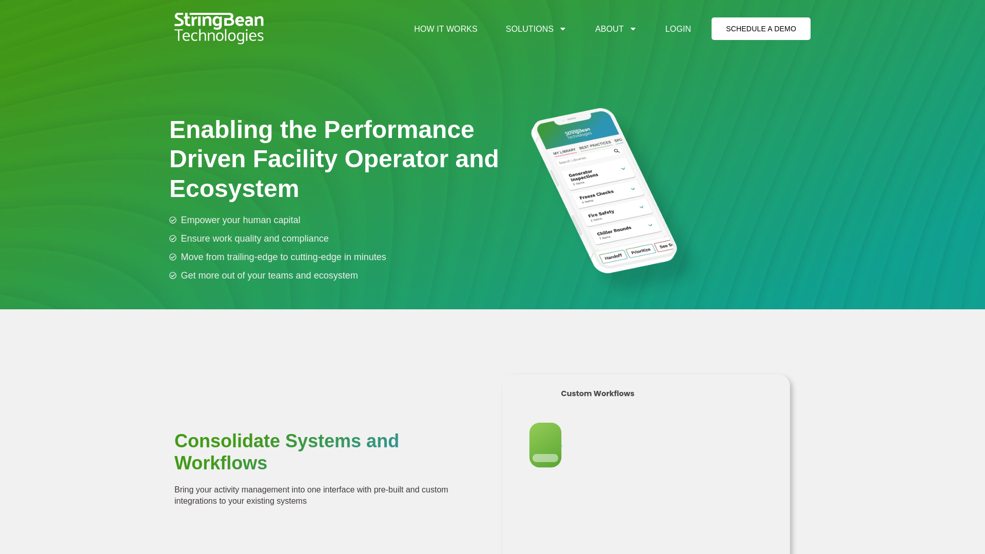 website screenshot of https://stringbeantechnologies.com