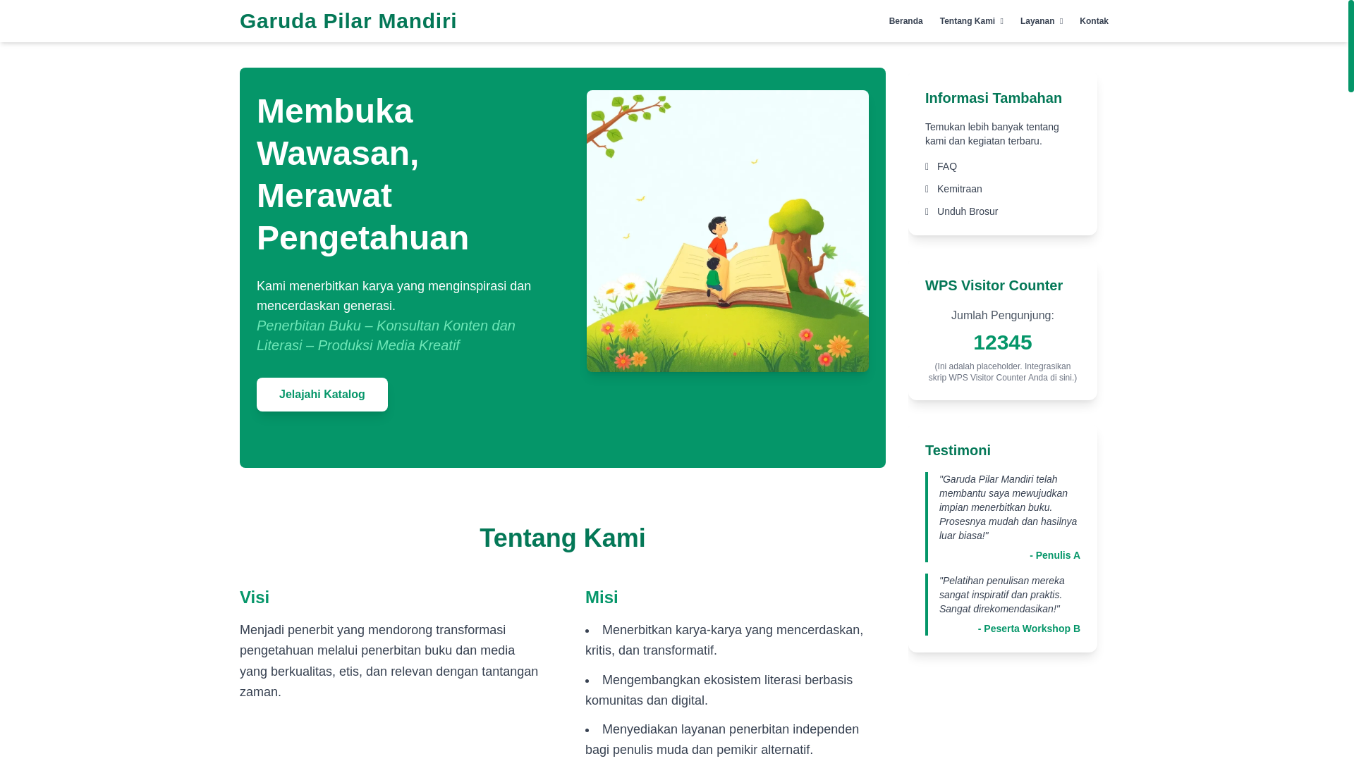 website screenshot of https://garuda-pilar-mandiri.pages.dev/