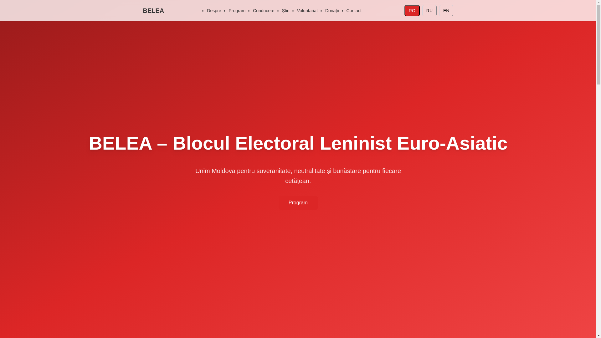 website screenshot of https://belea.md/