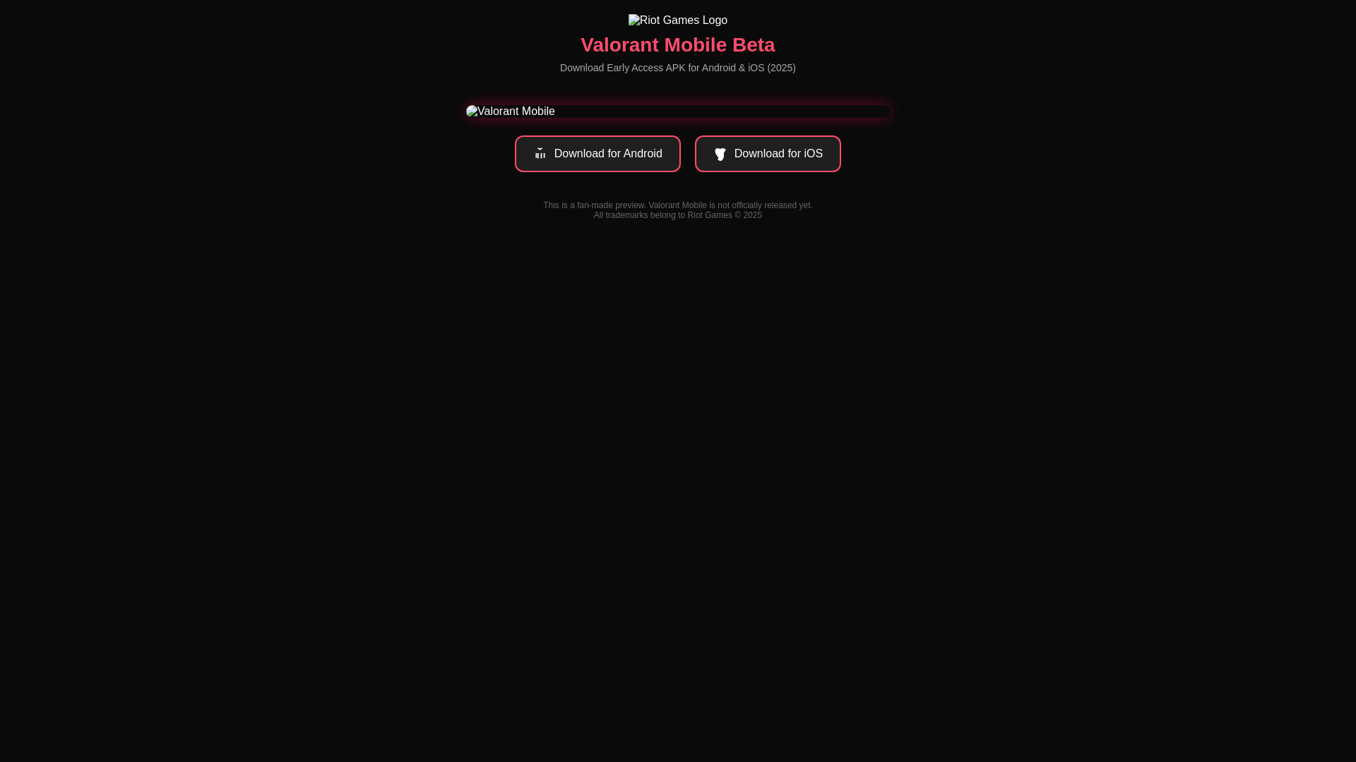 website screenshot of https://valorantmobilebeta.pages.dev/