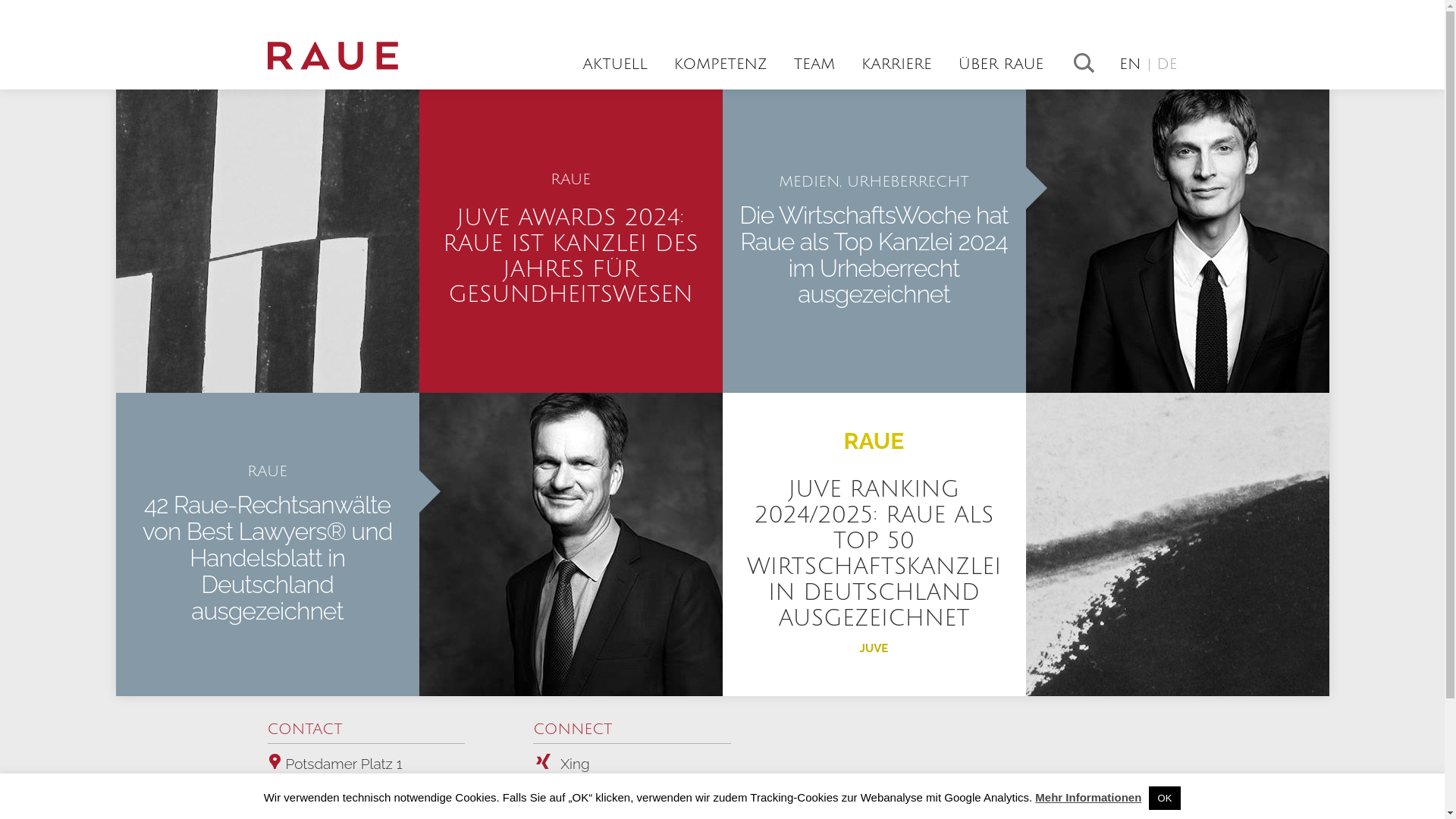 website screenshot of https://raue.com/
