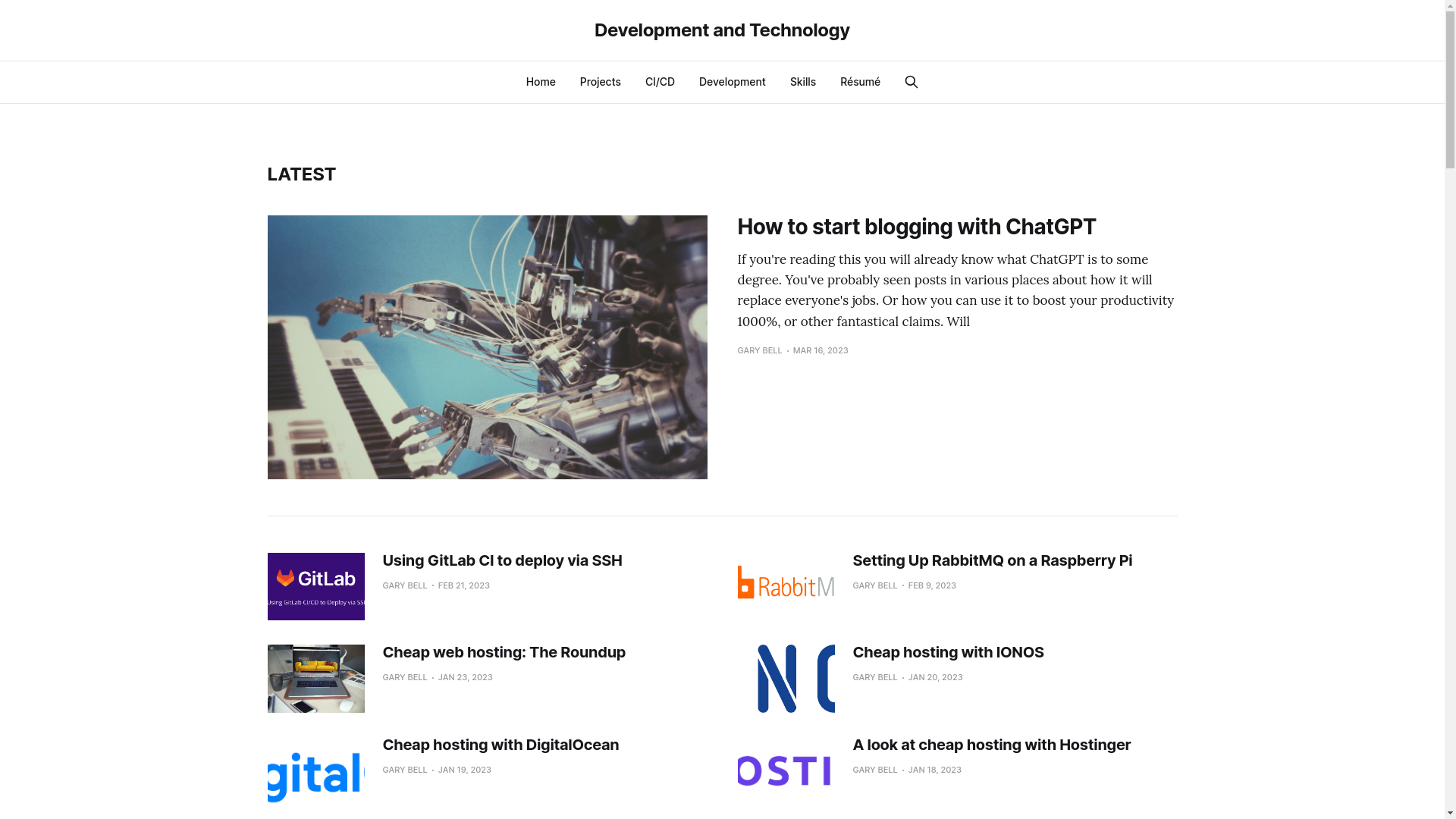 website screenshot of https://www.garybell.co.uk/