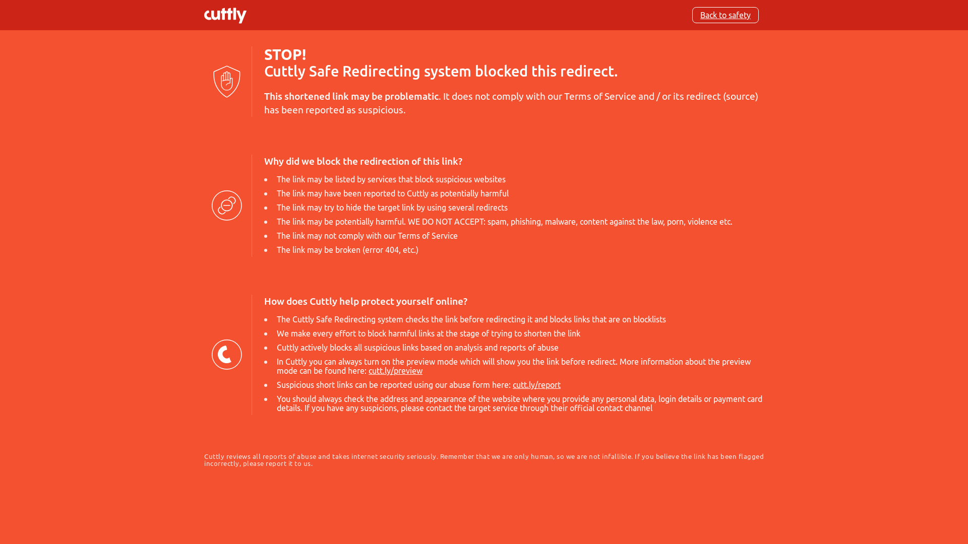 website screenshot of https://cutt.ly/guard/ururPRz1