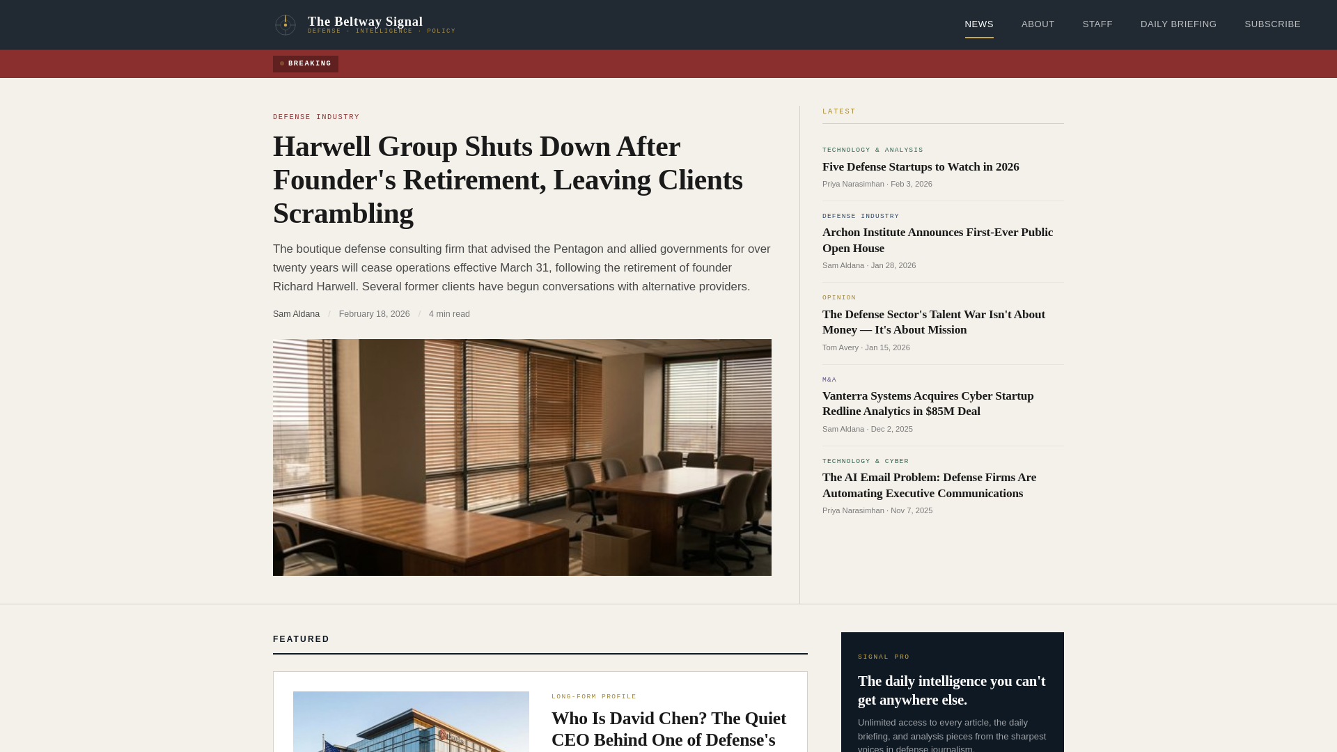 website screenshot of https://beltwaysignal.com/