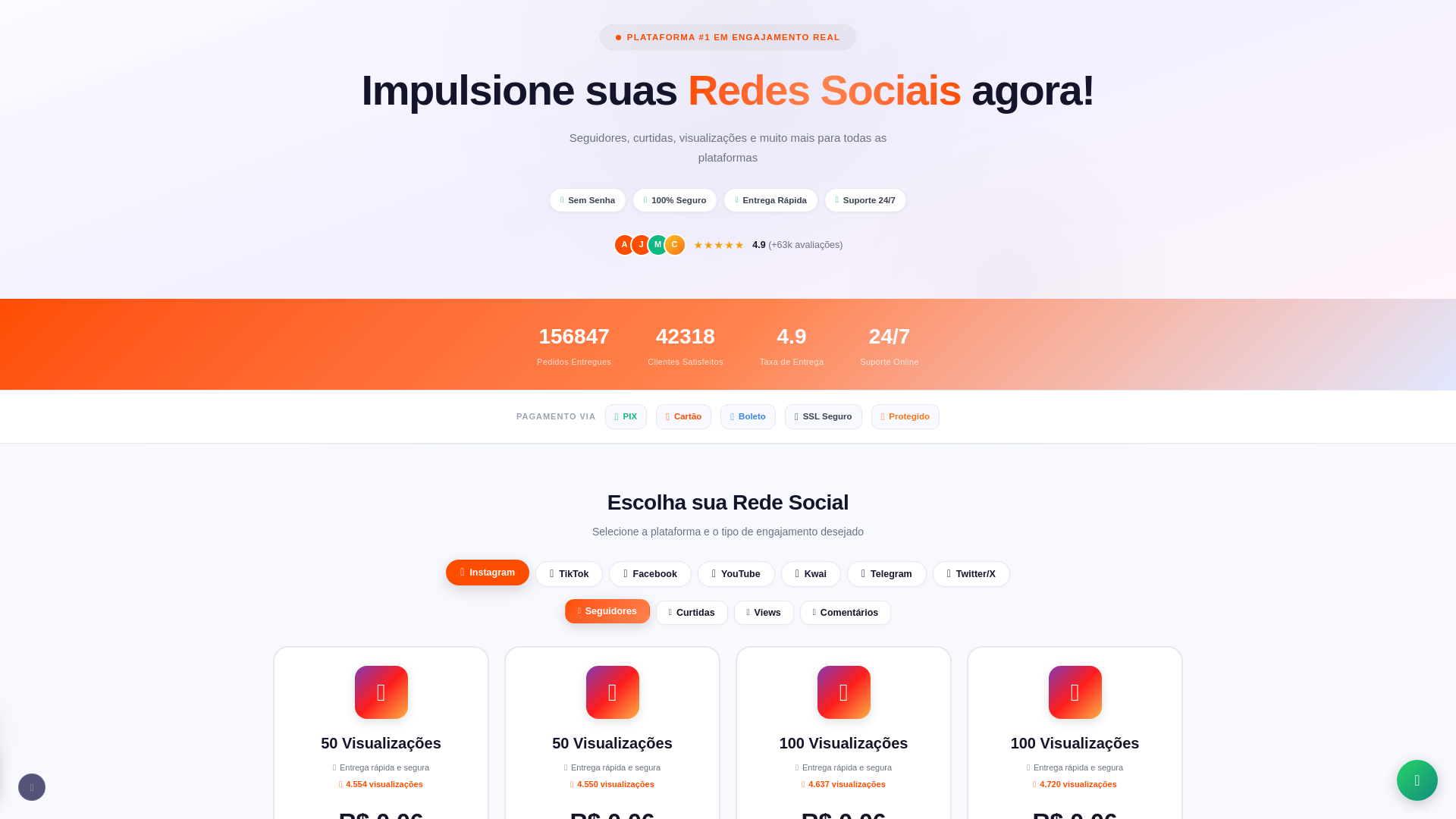 website screenshot of https://viralizandoseguidores.shop/