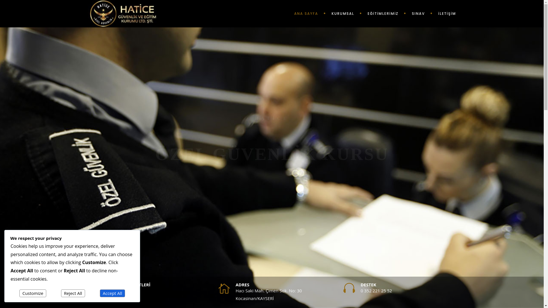 website screenshot of https://haticeguvenlik.com.tr/