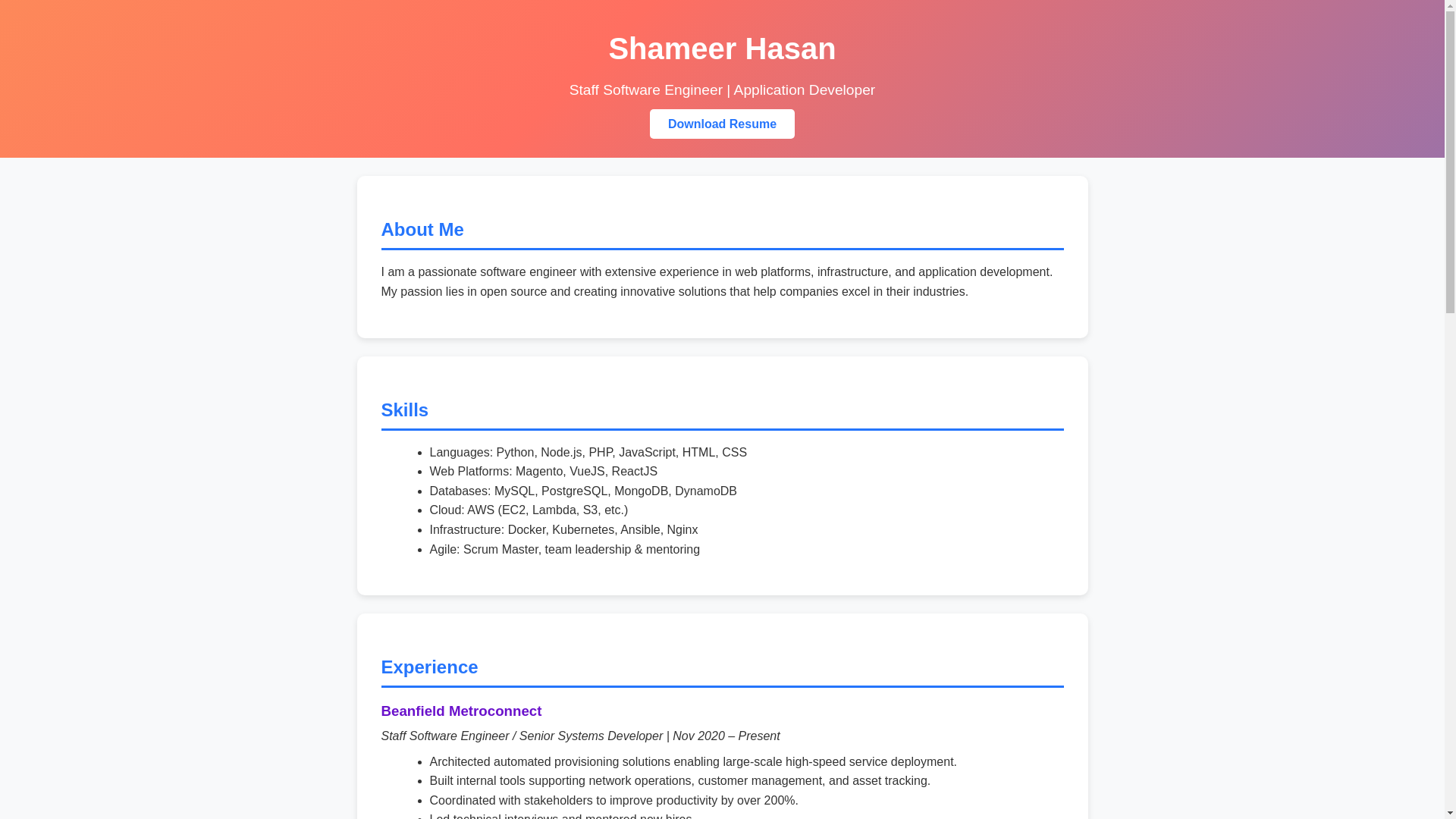 website screenshot of https://shameerhasan-com.pages.dev/