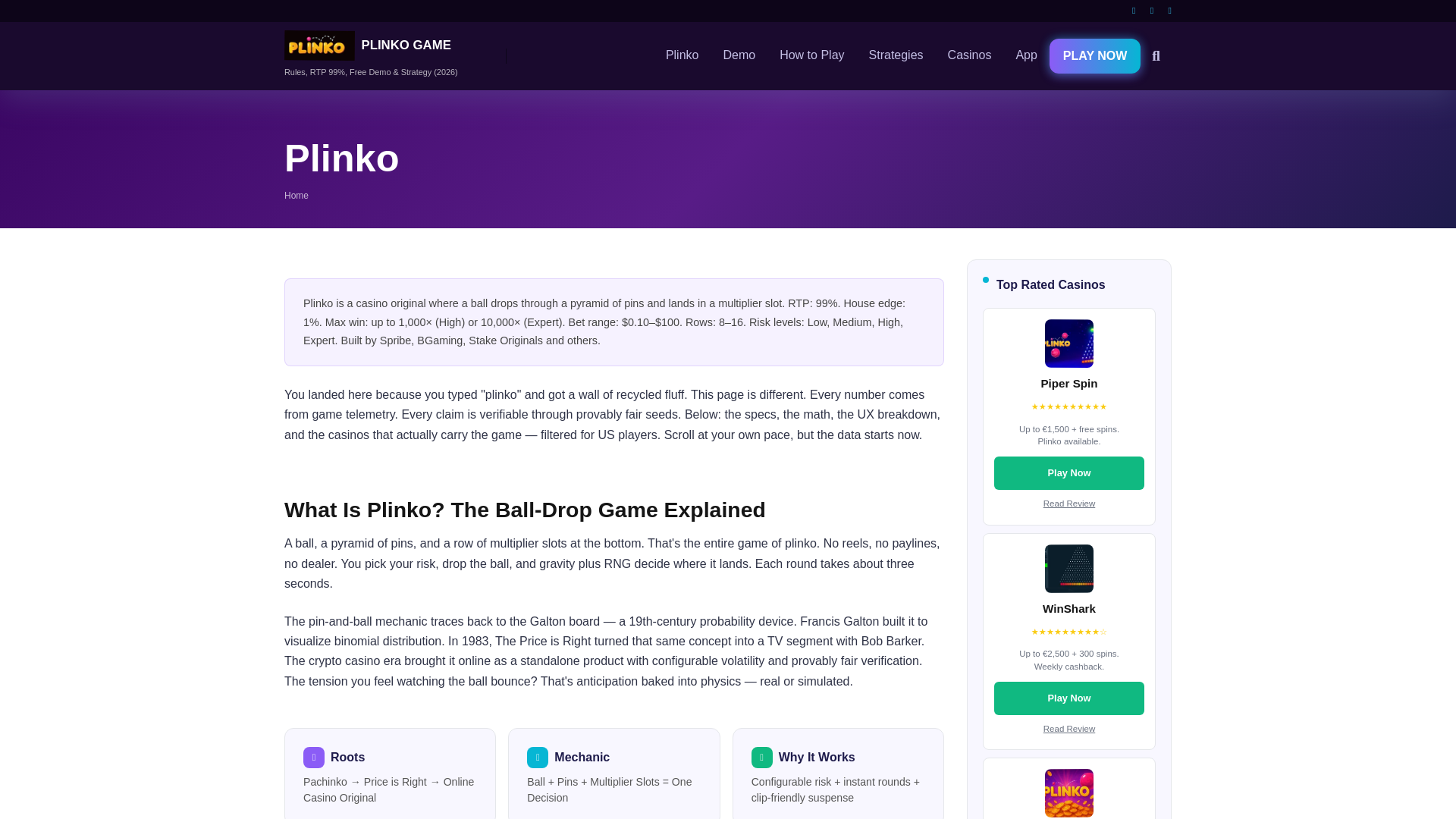 website screenshot of https://plinko-official.co.in/
