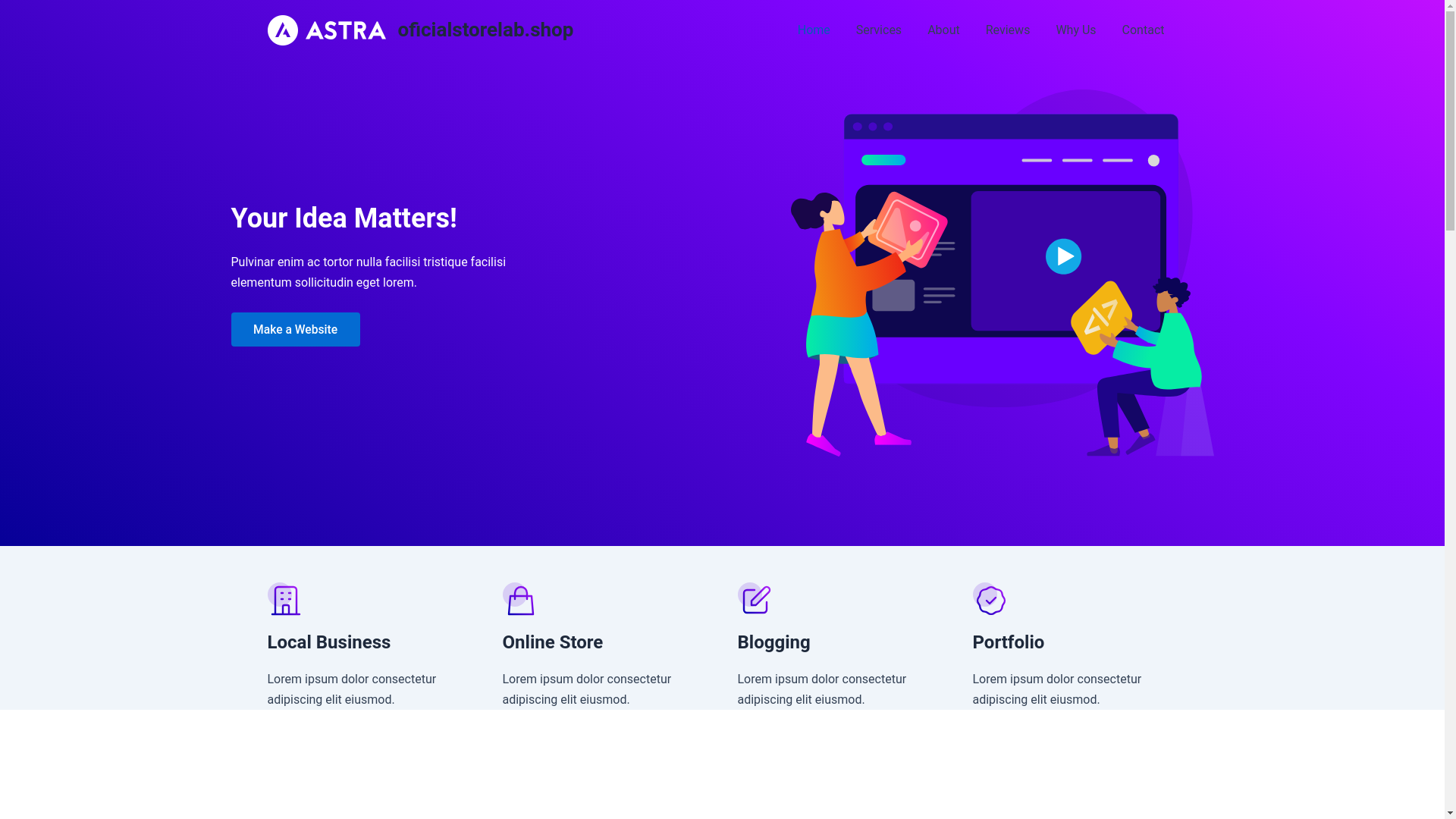 website screenshot of https://oficialstorelab.shop/