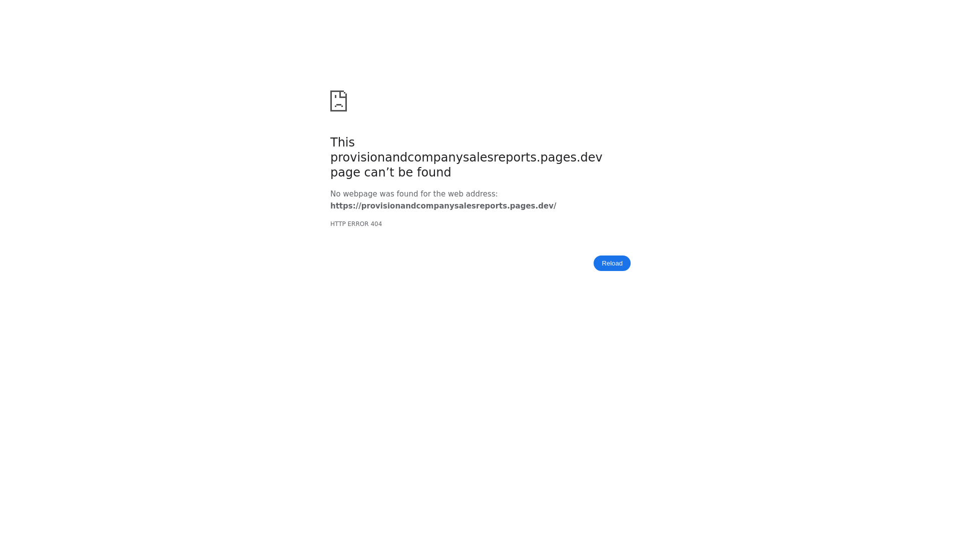 website screenshot of https://provisionandcompanysalesreports.pages.dev/