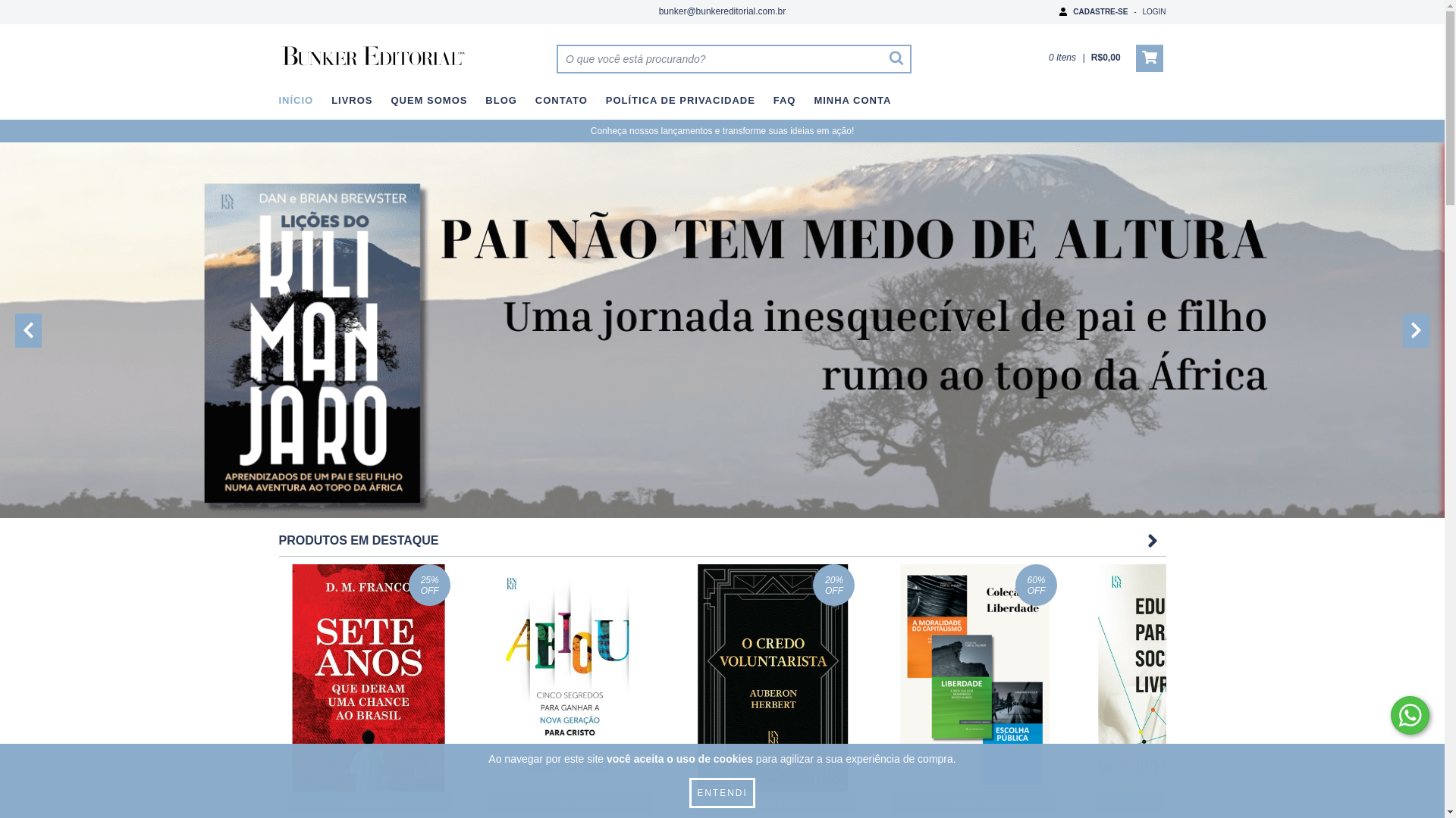 website screenshot of https://editorabunker.com.br/