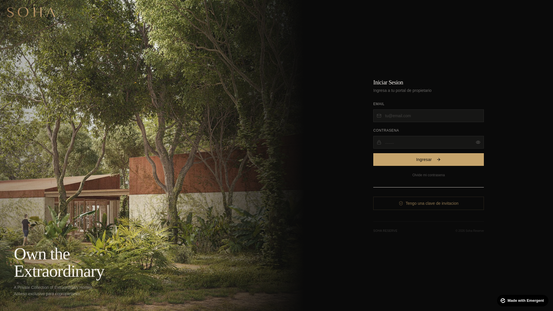 website screenshot of https://sohareserve.com/