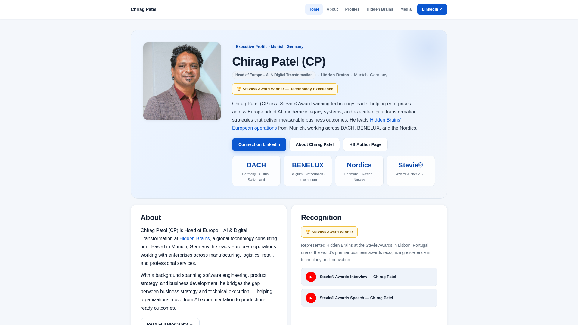 website screenshot of https://chiragpateltech.com/