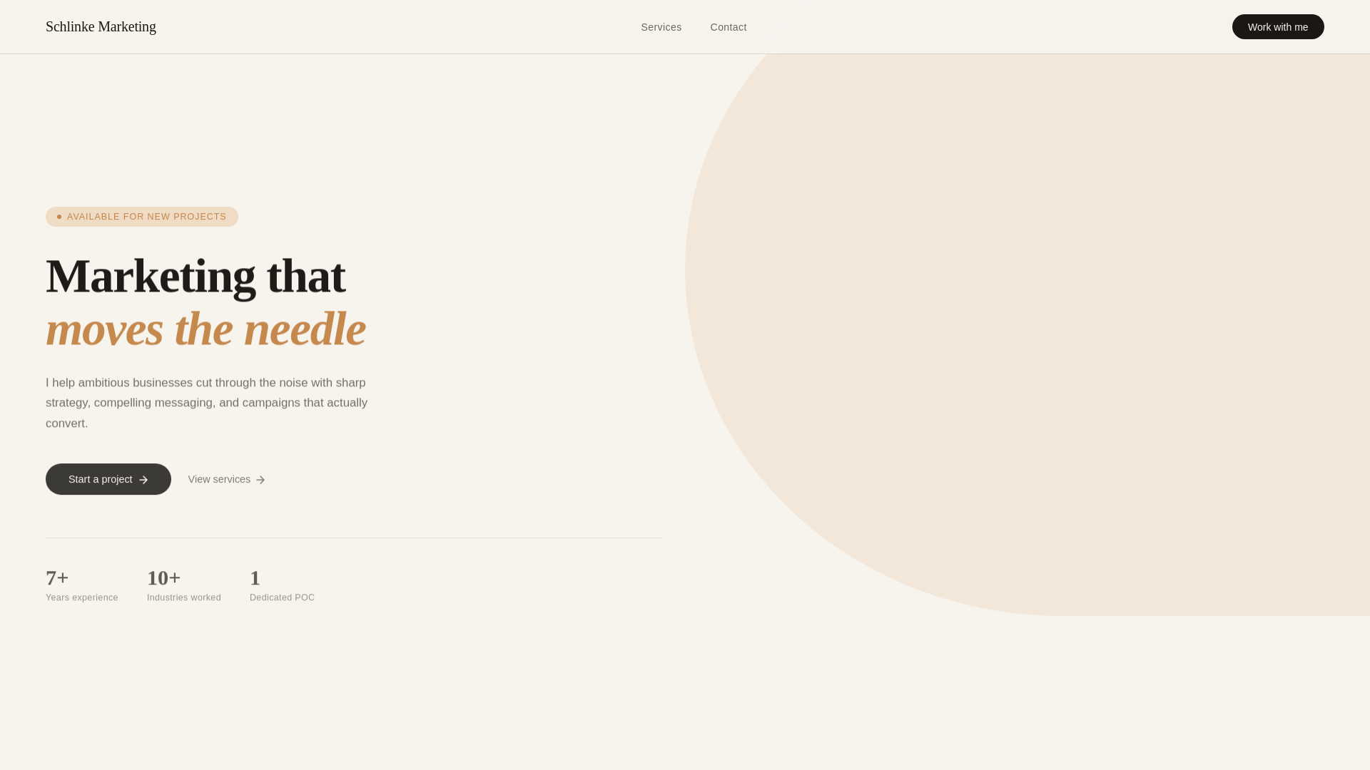 website screenshot of https://schlinkemarketing.com