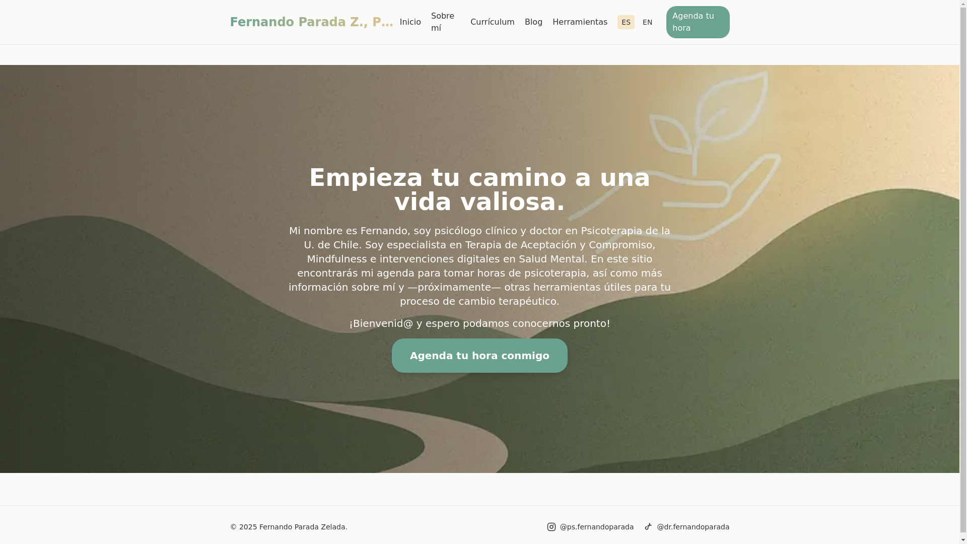 website screenshot of https://drfernandoparada.com/