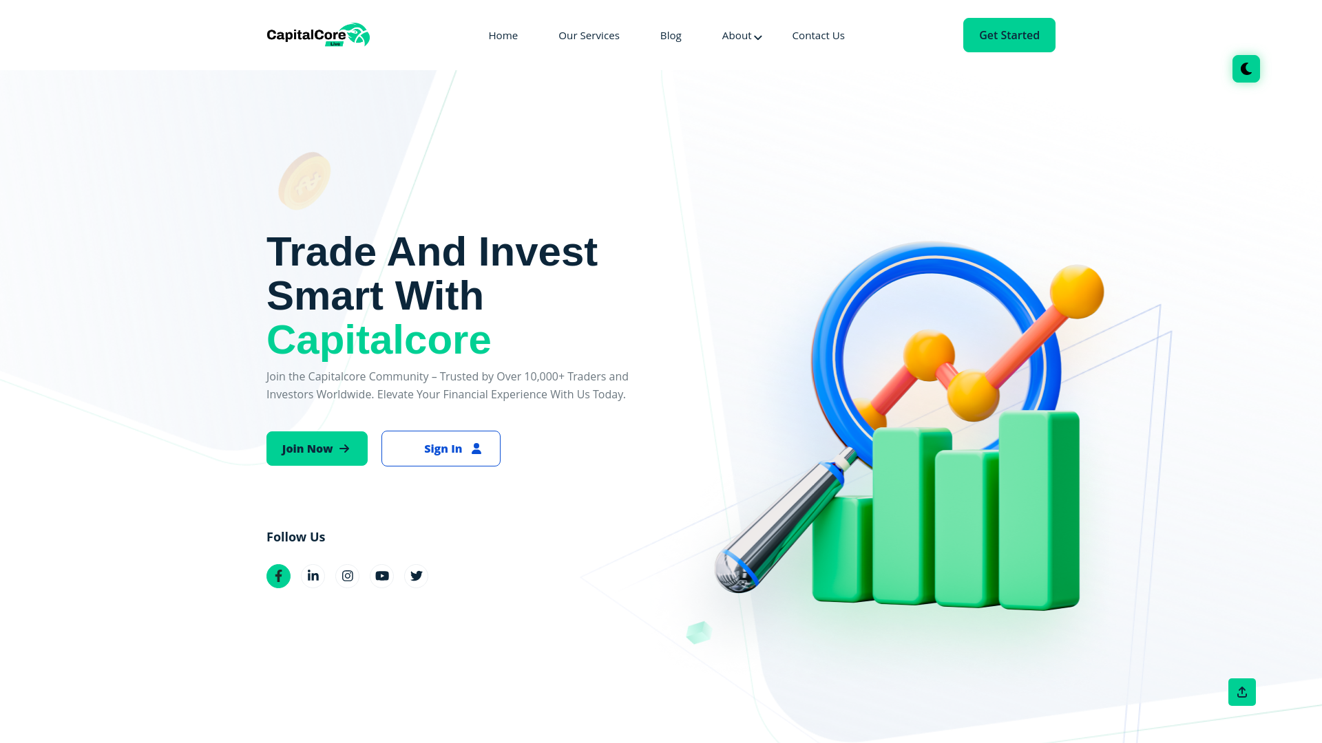 website screenshot of https://capitalcore.click/