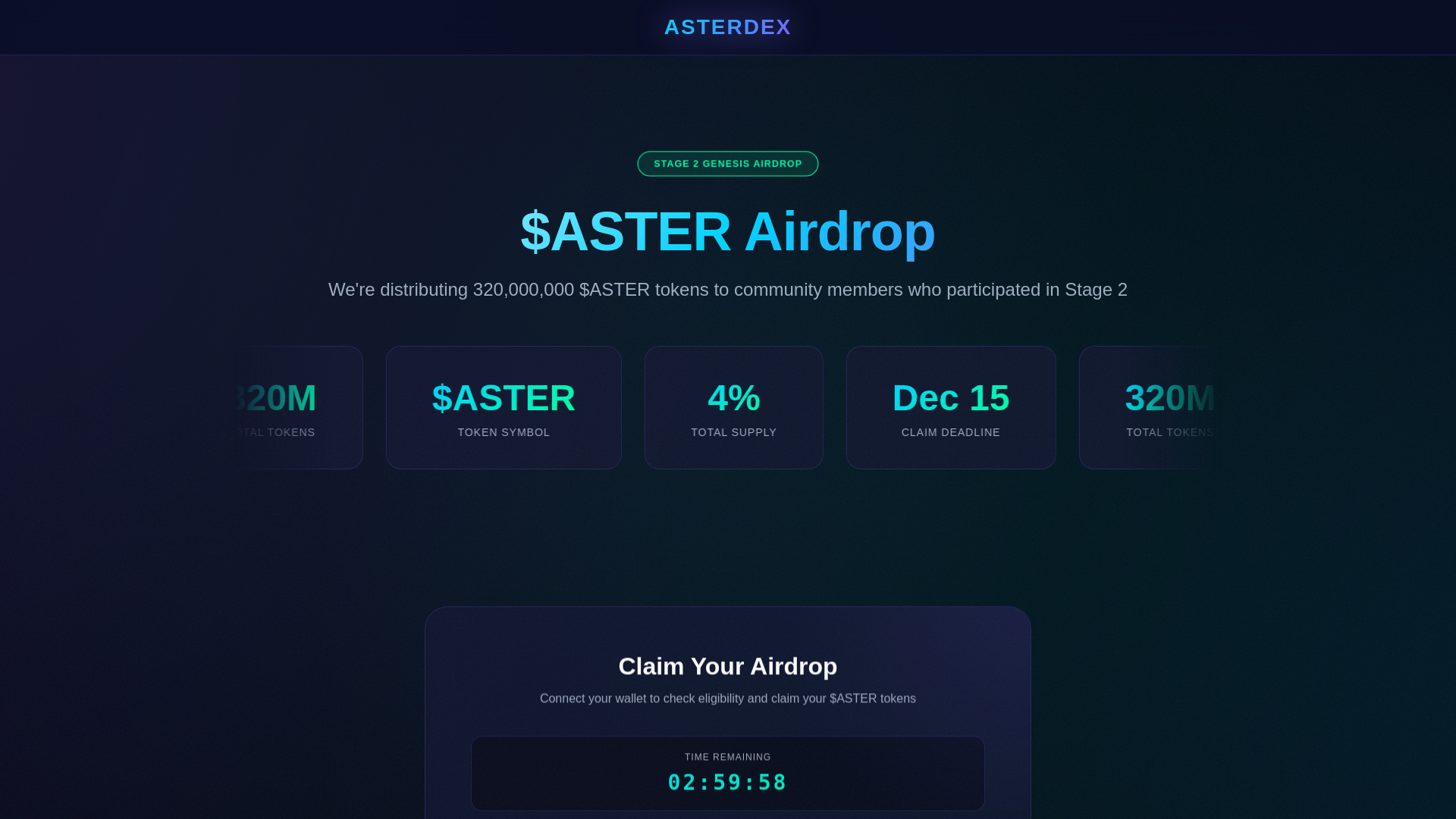 website screenshot of https://asterdrop.net/