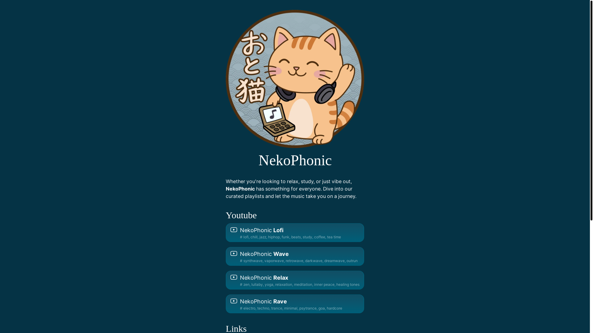 website screenshot of https://nekophonic.com/
