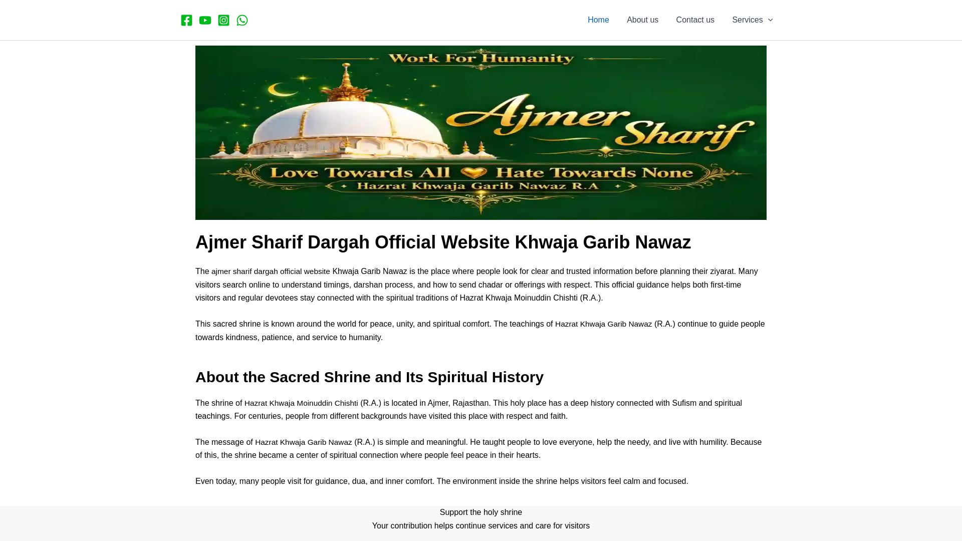 website screenshot of https://ajmersharifwebsite.com