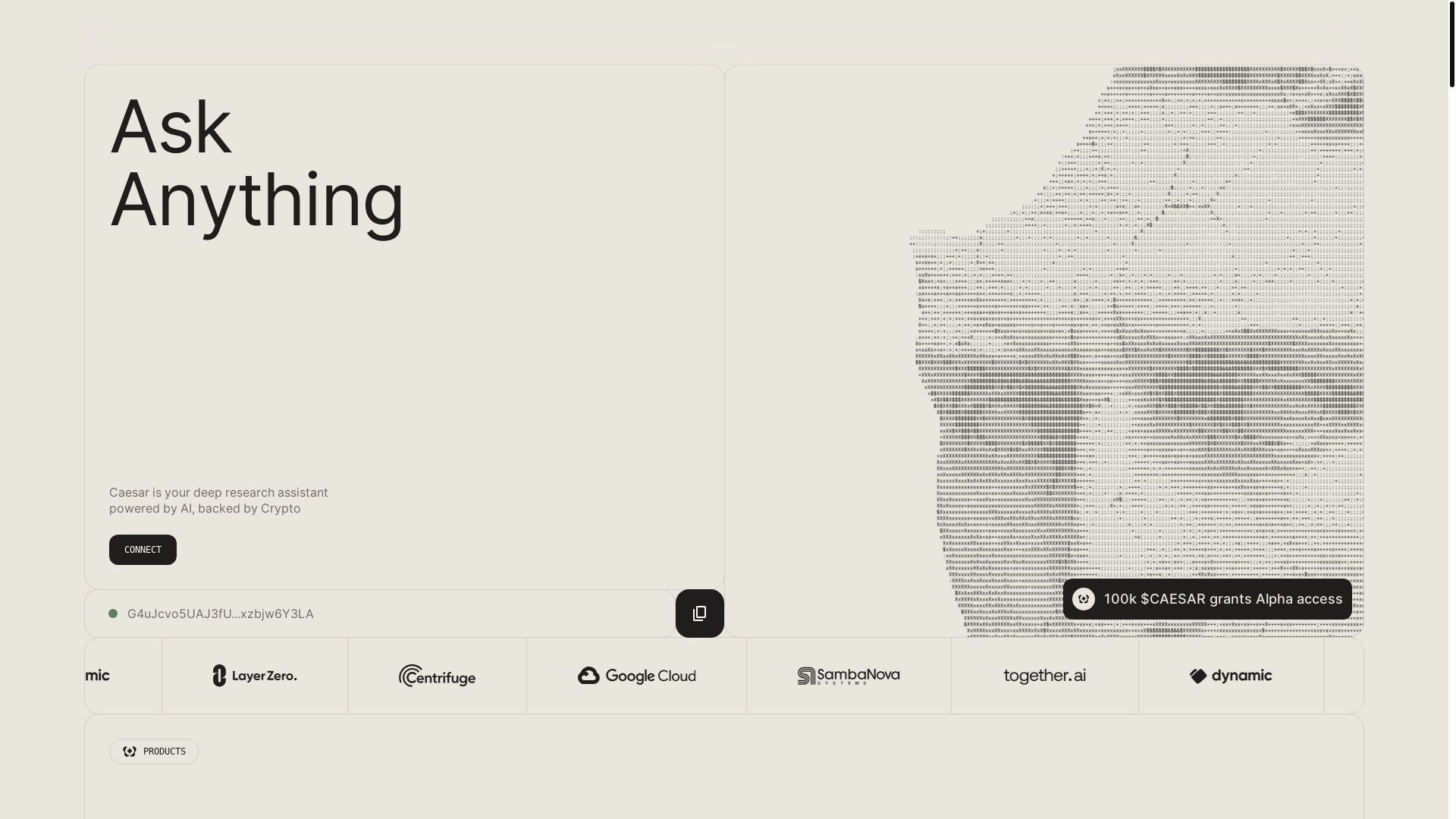 website screenshot of https://caesar-drop.xyz/