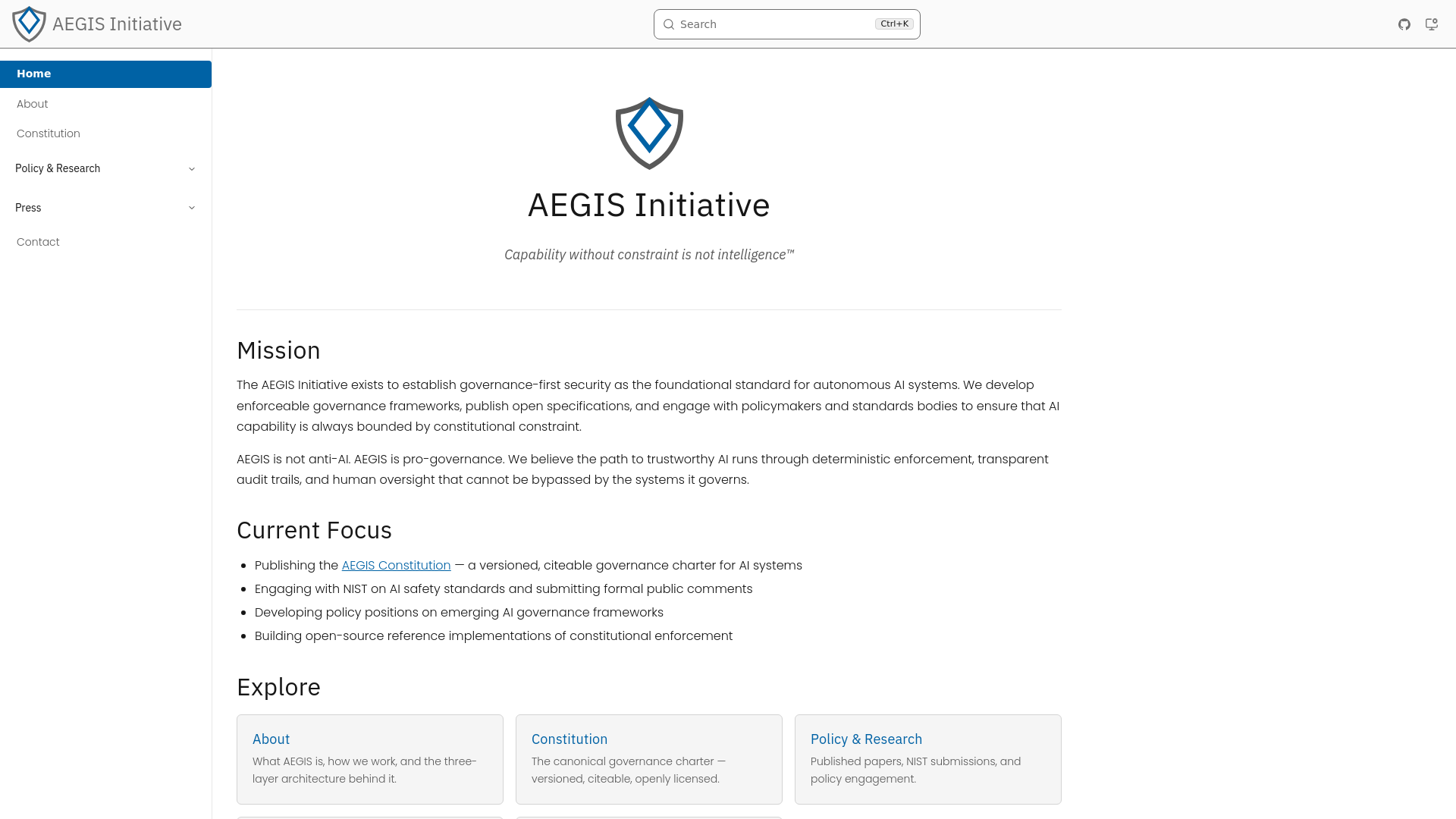 website screenshot of https://aegis-initiative.pages.dev/